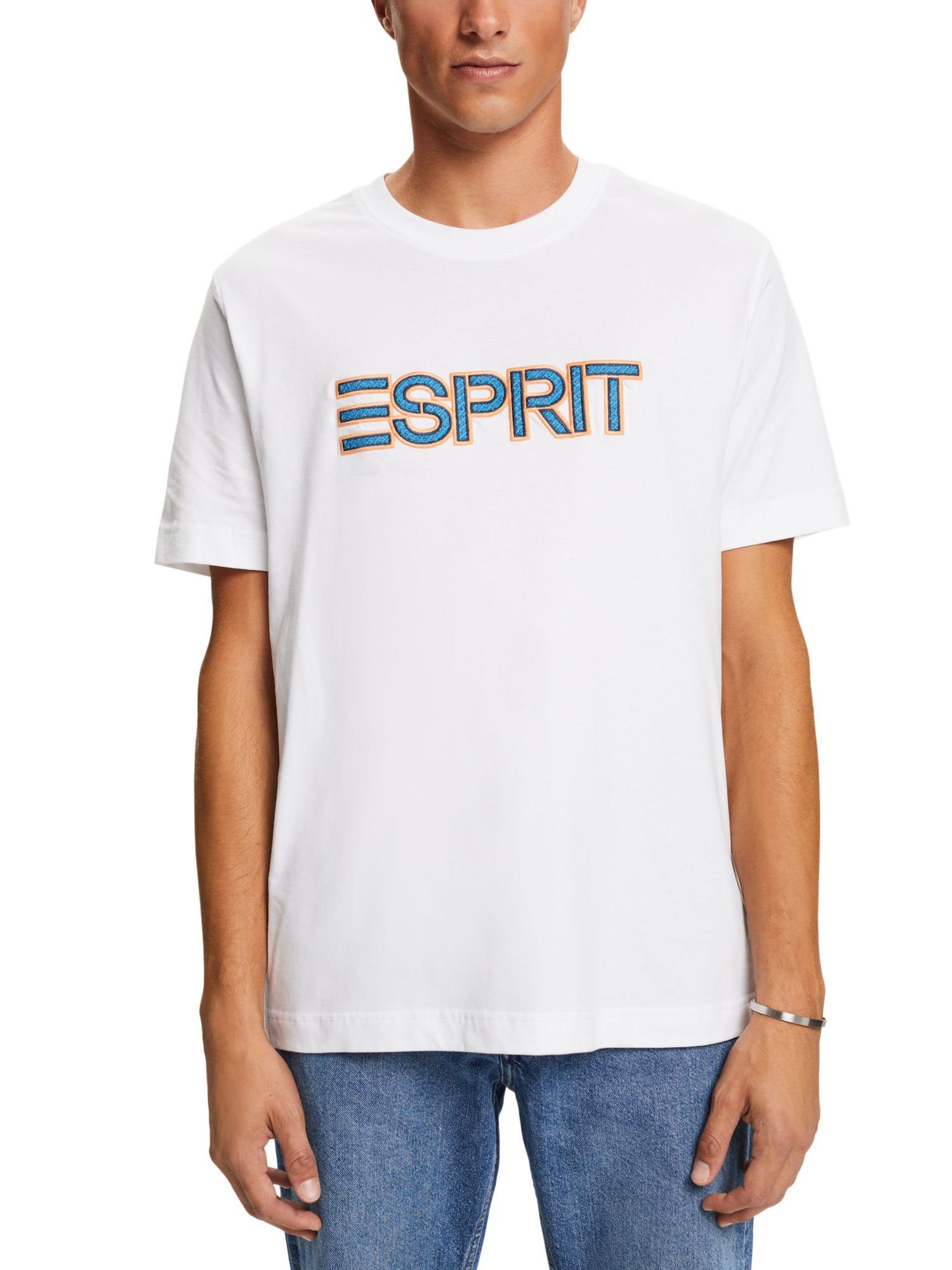 Esprit T-Shirt (1-tlg) Logo-T-Shirt WHITE