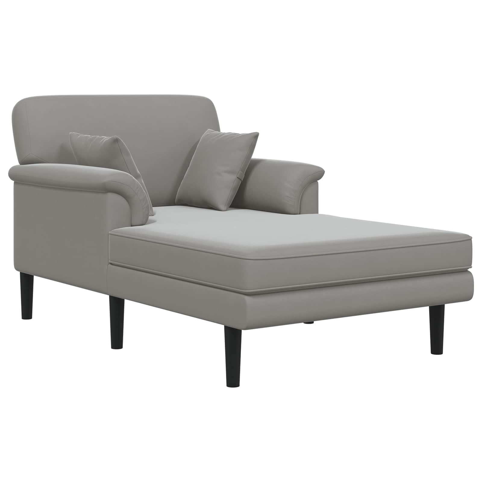 vidaXL Chaiselongue Chaiselongue Hellgrau Samt, 1 Teile