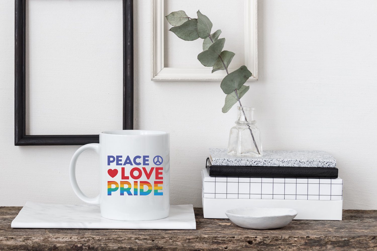 Youth trendigem Designz Geschenk, Pride mit Weiss Peace Motiv Tasse Kaffeetasse Love Keramik,