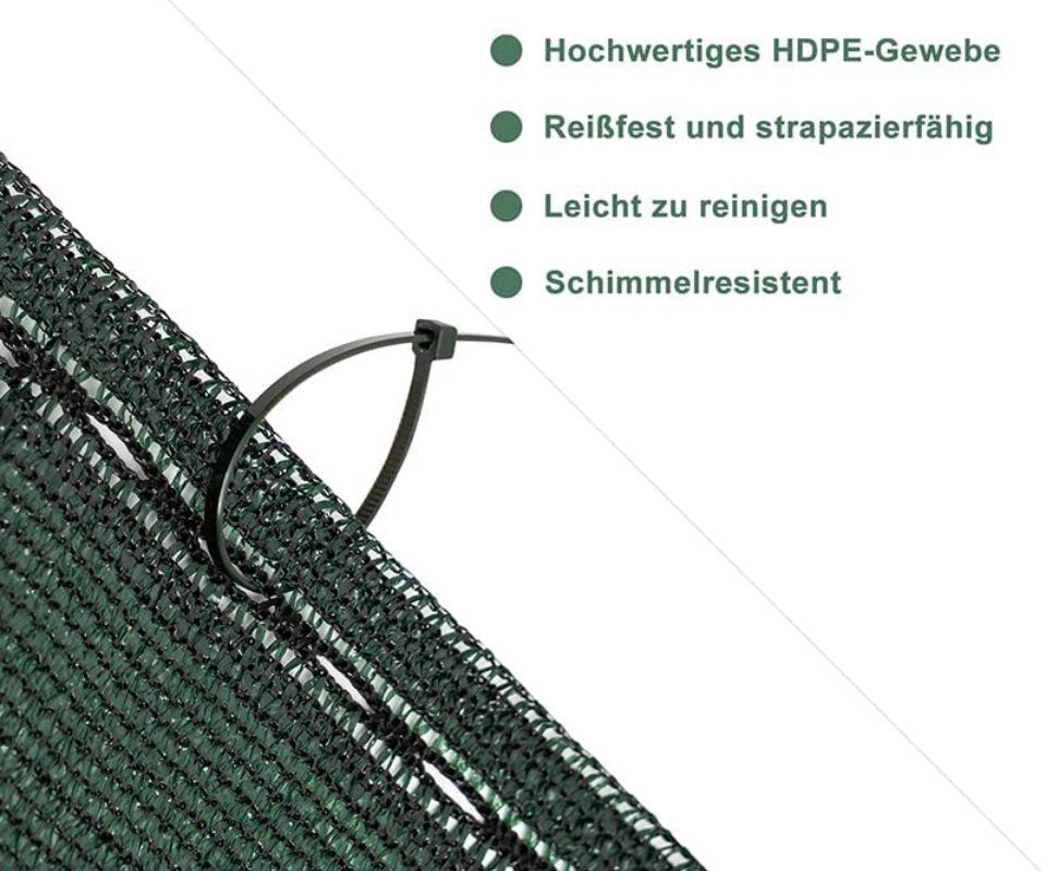 Woltu Blende, Zaunblende, grün mit Sichtschutz Kabelbinder