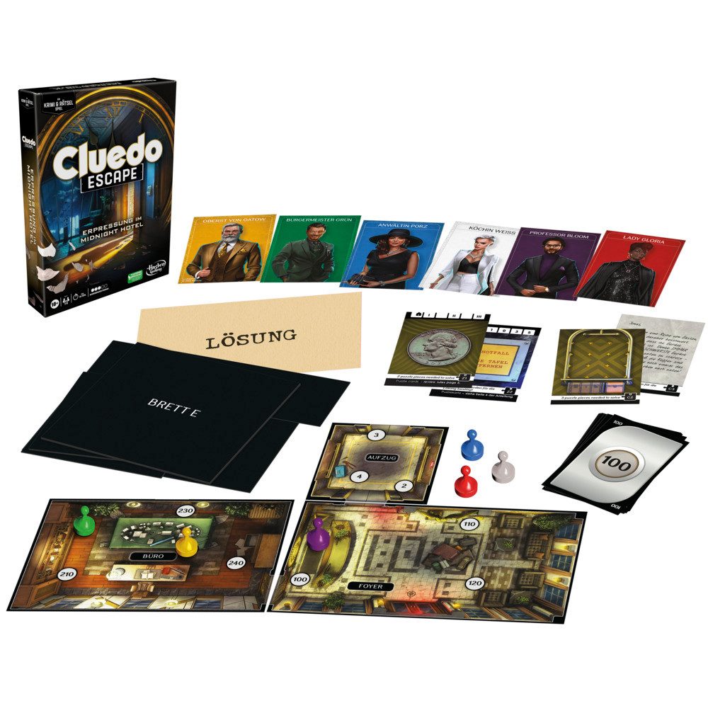 Hasbro Spiel Brettspiel Клуедо Erpressung Midnight Hotel