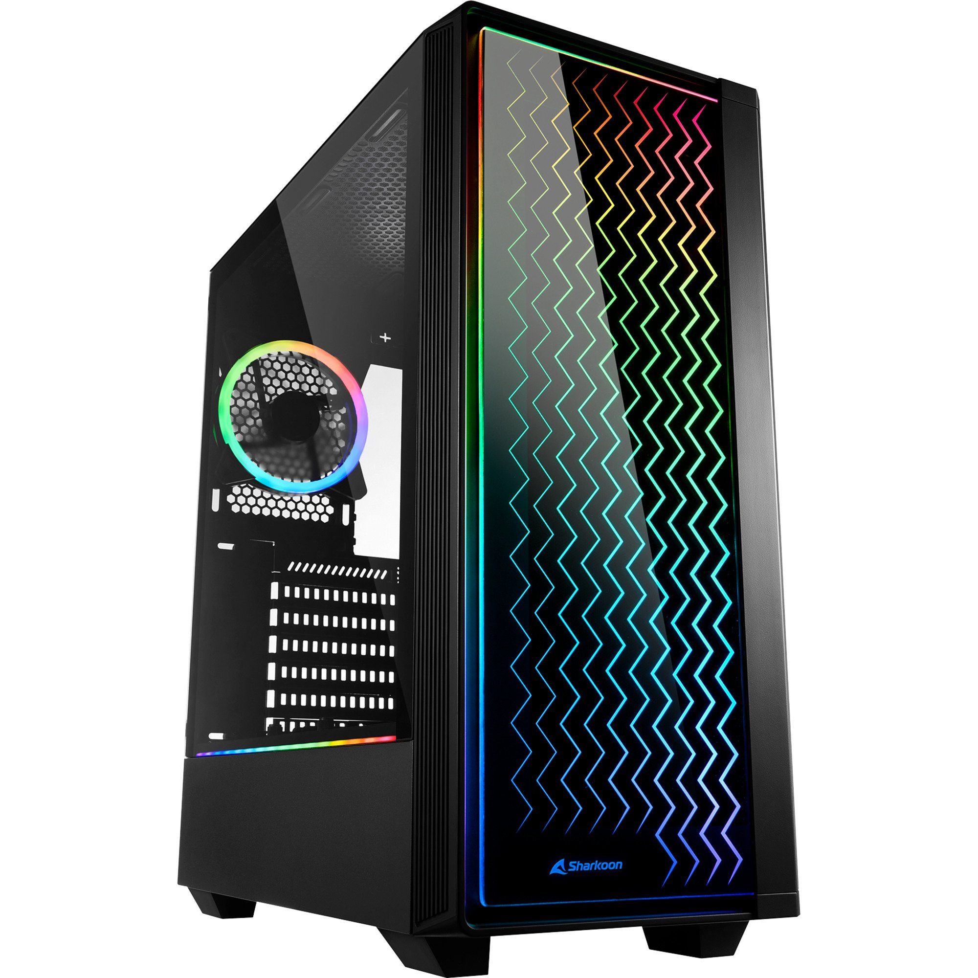 PC-Gehäuse Sharkoon RGB LIT 200, Tower-Gehäuse, (Front und