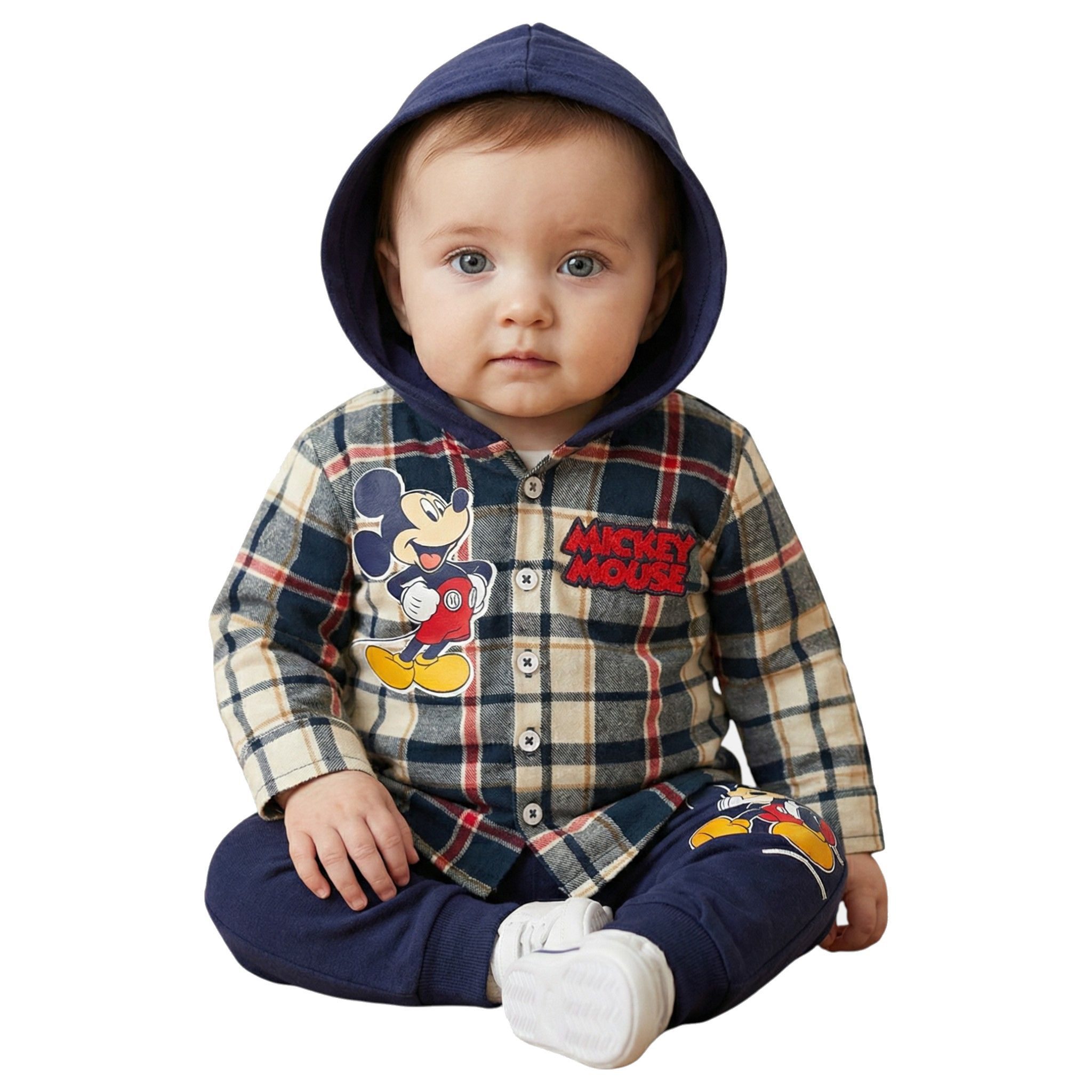 Disney Mickey Mouse Shirt & Hose Mickey Hoodie + Jogger Hose 2 Teile Baby Set 3 - 24 Monate 2 Teile Mickey Jungen Baby Hose + Jacke