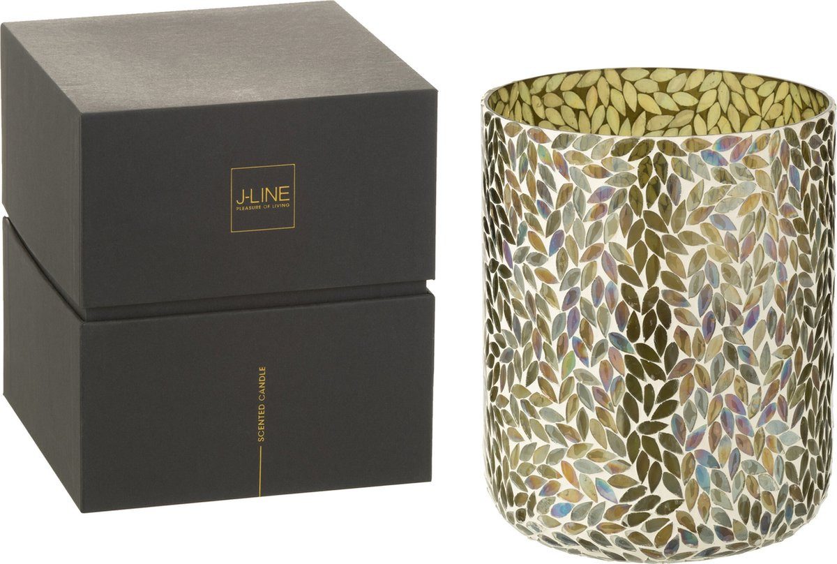 J-line Duftkerze Tea & Herbs Glas Grün XL 150h (1-tlg), im Glas