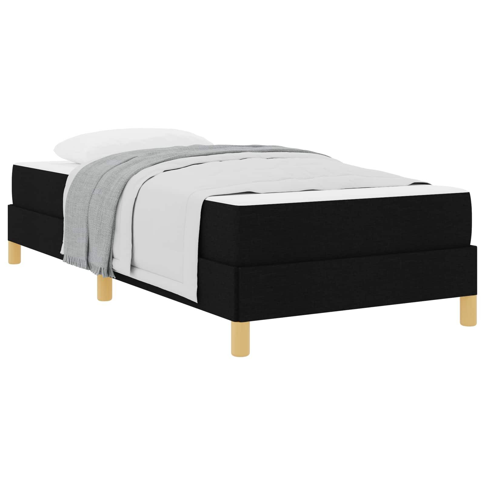 vidaXL Bett Boxspringbett mit Matratze Schwarz 80 x 200 cm Stoff (1-tlg)