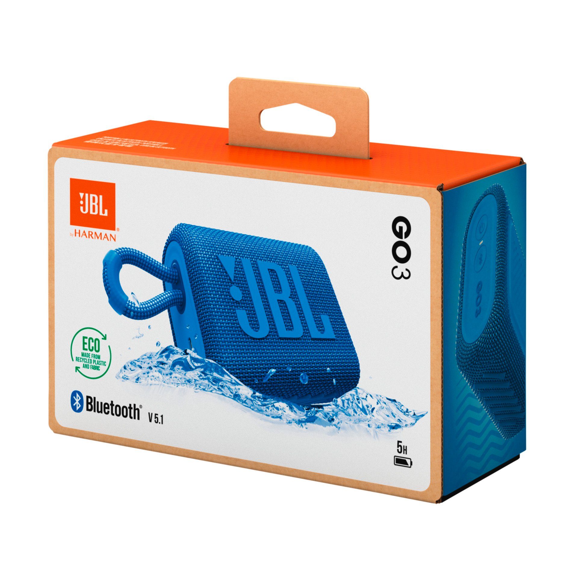 JBL Blau Bluetooth, GO W) Bluetooth-Lautsprecher 4,2 (A2DP ECO 3