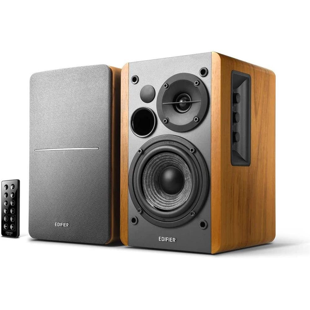 Edifier® R1280DB Bluetooth-Lautsprecher Stereo (Bluetooth, 42 W, Infrarot-Fernbedienung, Regallautsprecher, Holzfarbe)