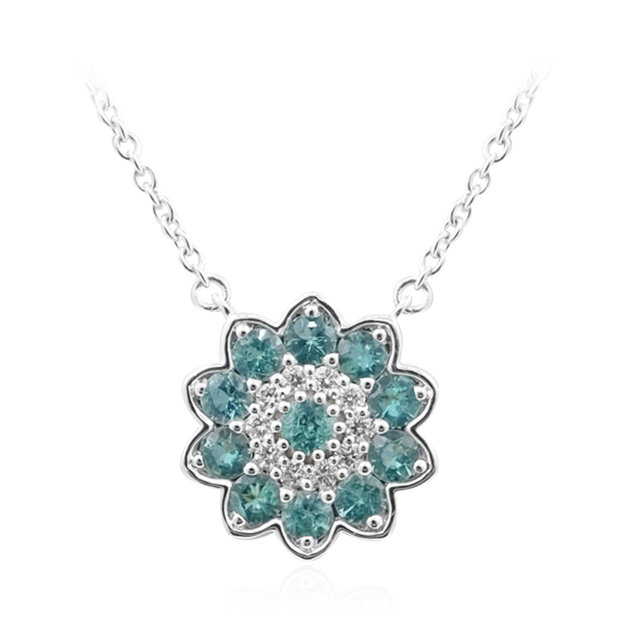 Cavill Goldkette Sambia AAA Smaragd 0,5 ct Weißgold Goldcollier mit Diamanten 45 cm (1-tlg)