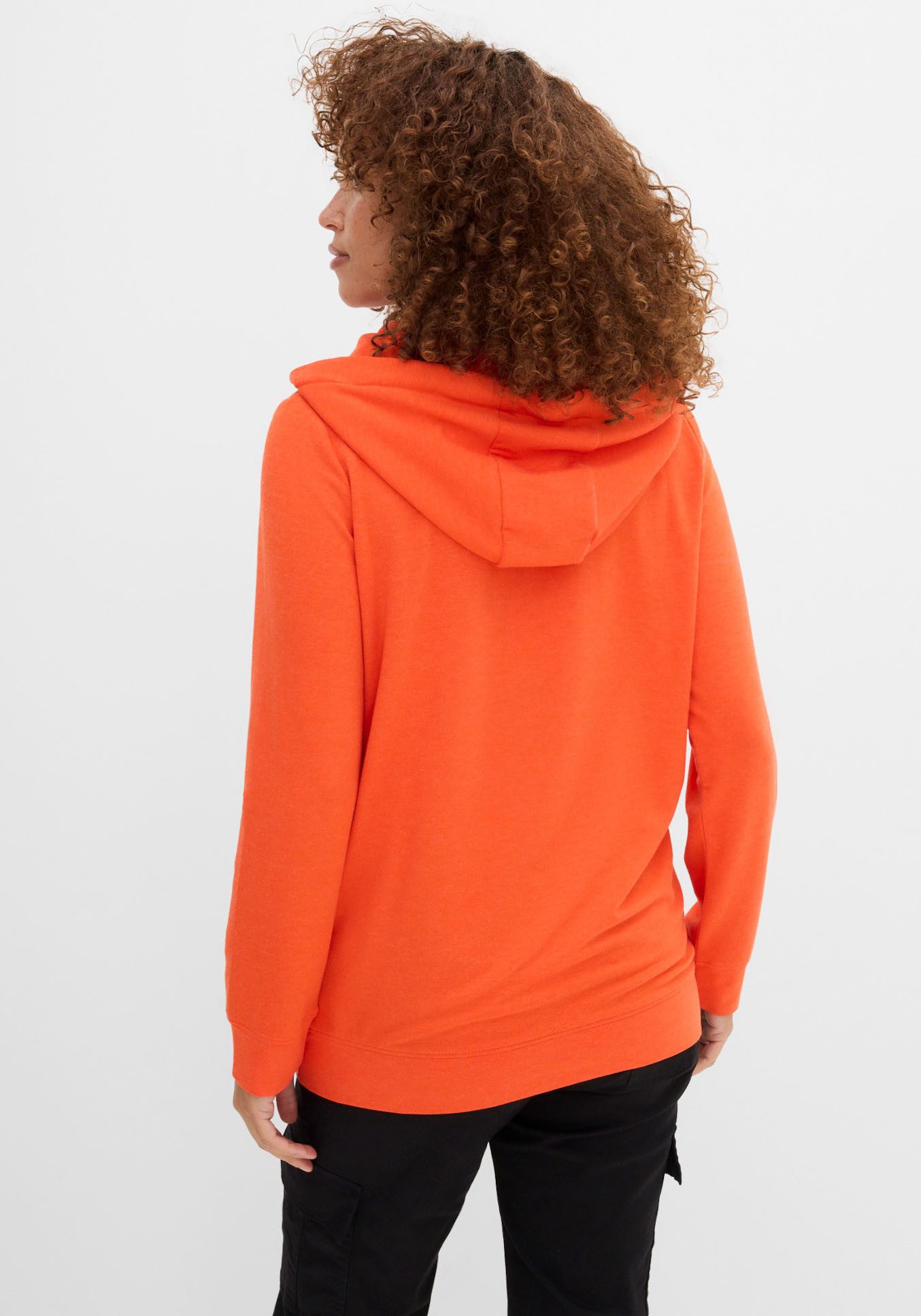 bonprix Kapuzensweatshirt bequeme Passform, bedrucktes Bindeband, mit Kängurutasche