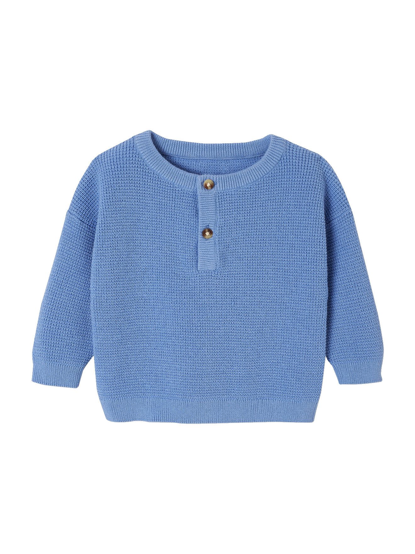 Pullunder Baby Henley-Pullover aus Waffelpikee