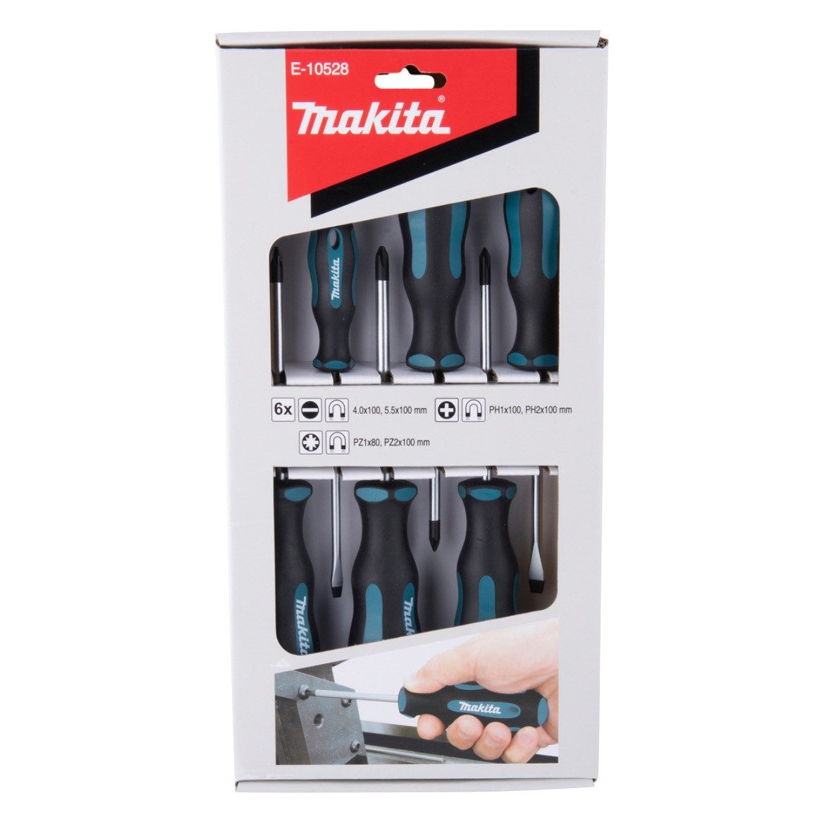 Makita Schraubendreher E-10528 Set 6 tlg. SL4 / SL5,5 / PH1 / PH2 / PZ1 / PZ2 – Bild 5 von 5