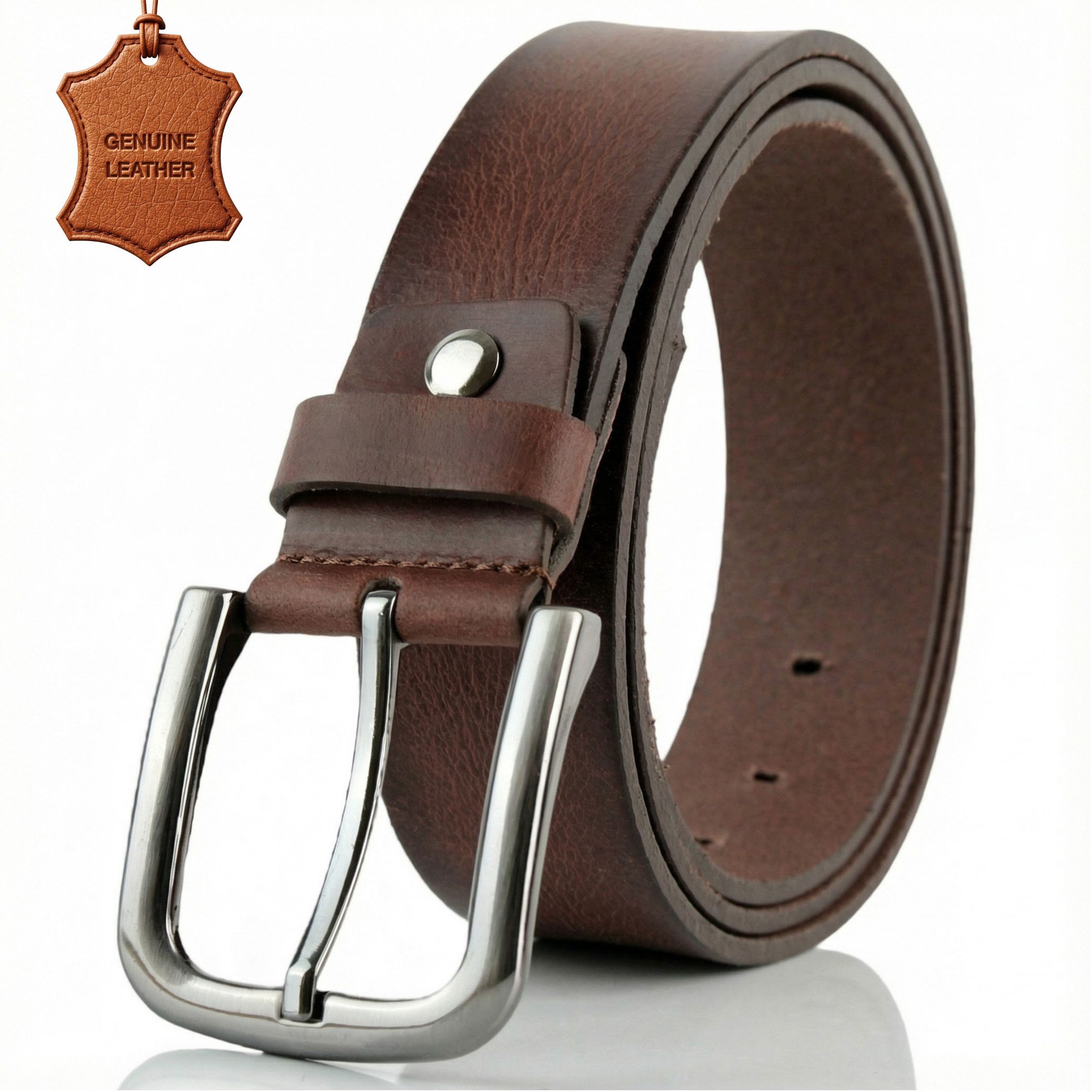 herémood Ledergürtel Gürtel Herren 4 cm breit Ledergürtel Jeans Premium Weihnachtsgeschenke (100 % Echtleder Gürtel handgefertigt, hochwertig verarbeitet, kürzbar, 1-St., Braun 105 cm – 4 cm breit – echtes, robustes Büffelleder, langlebig) Brauner Gürtel Herren – robust & edel, ideales Herrengeschenk