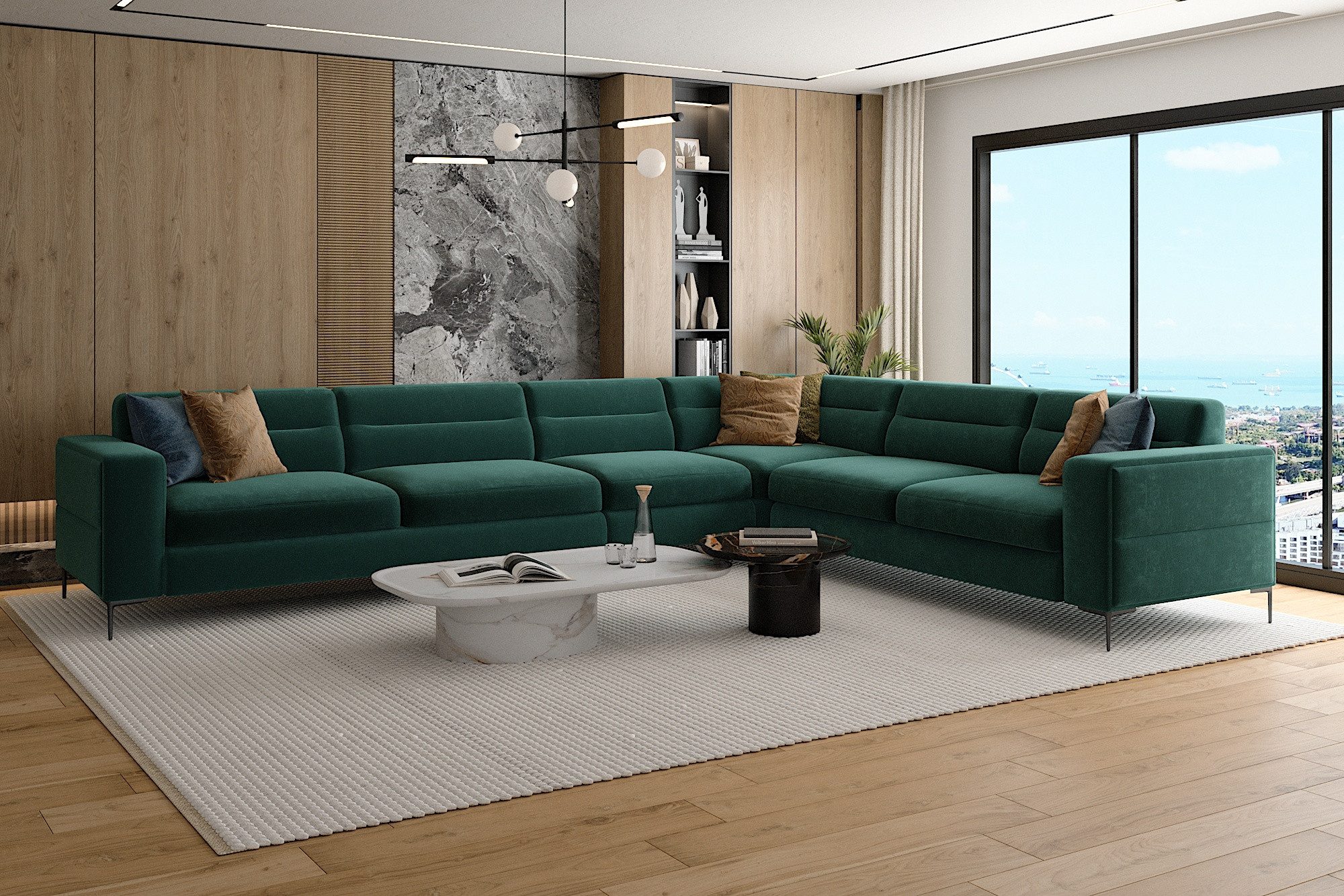 Möbeldreams Ecksofa Ecksofa Velvet, L-Form, Samt, Modern