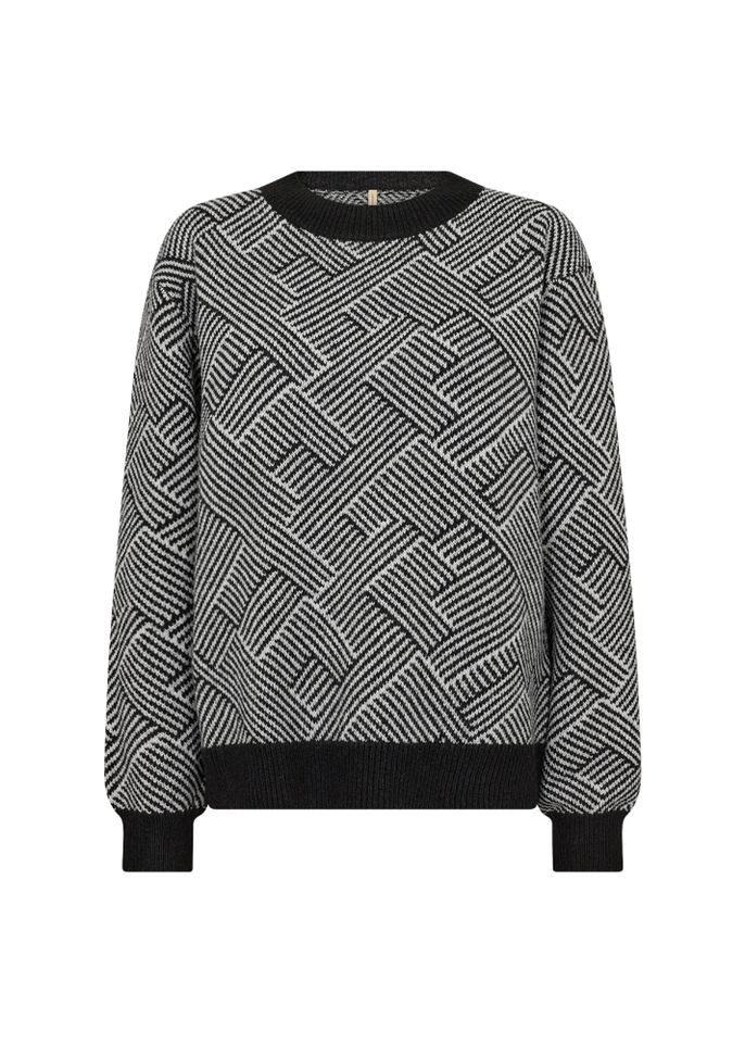 Strickpullover - lässiger Pullover in Allover-Muster mit Rundhalsausschnitt