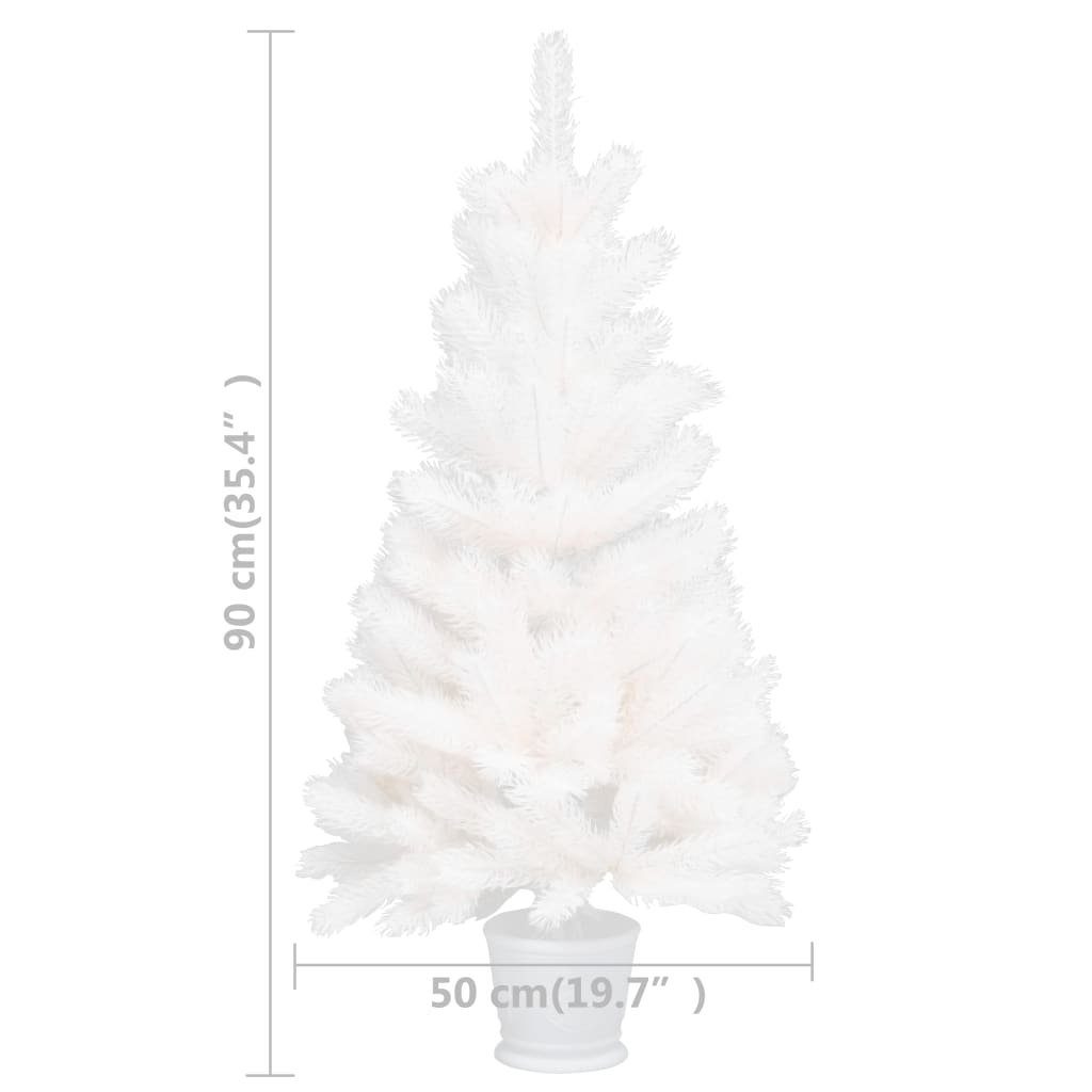 90 Künstlicher Künstlicher Naturgetreue Weiß Weihnachtsbaum cm Nadeln vidaXL Weihnachtsbaum