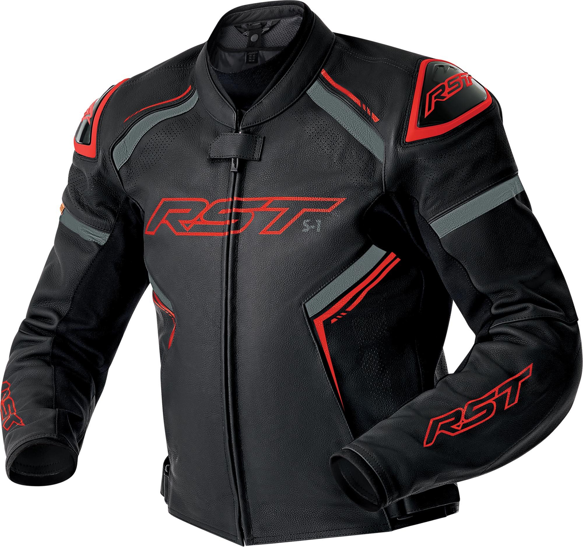 RST Motorradjacke S1 D3O perforierte Motorrad Lederjacke Verbindungsreißverschluss,Ellenbogenprotektoren enthalten,herausn