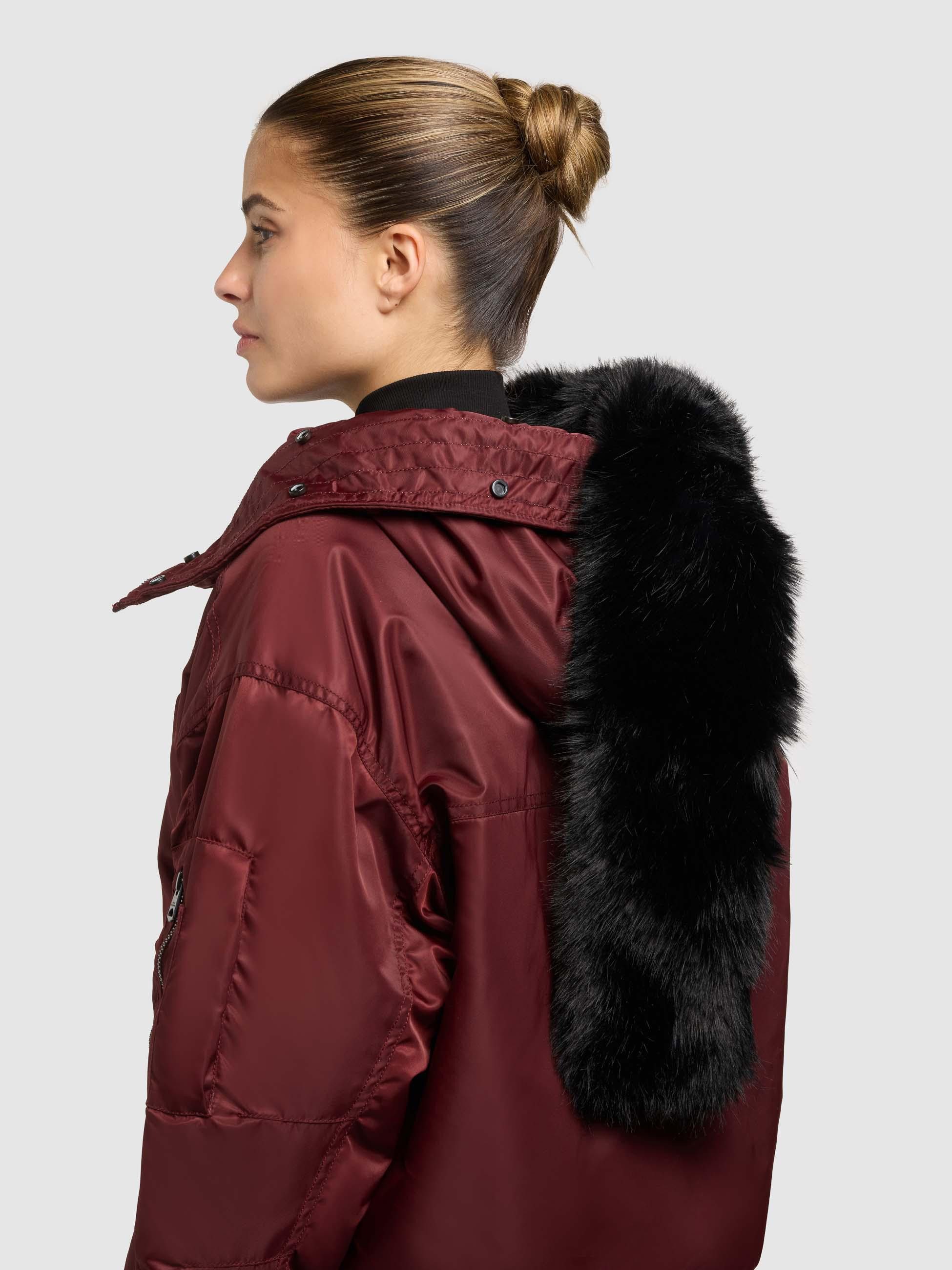 khujo Bomberjacke Cela Oversize Winterjacke mit abnehmbarem Kunstpelz-Besatz