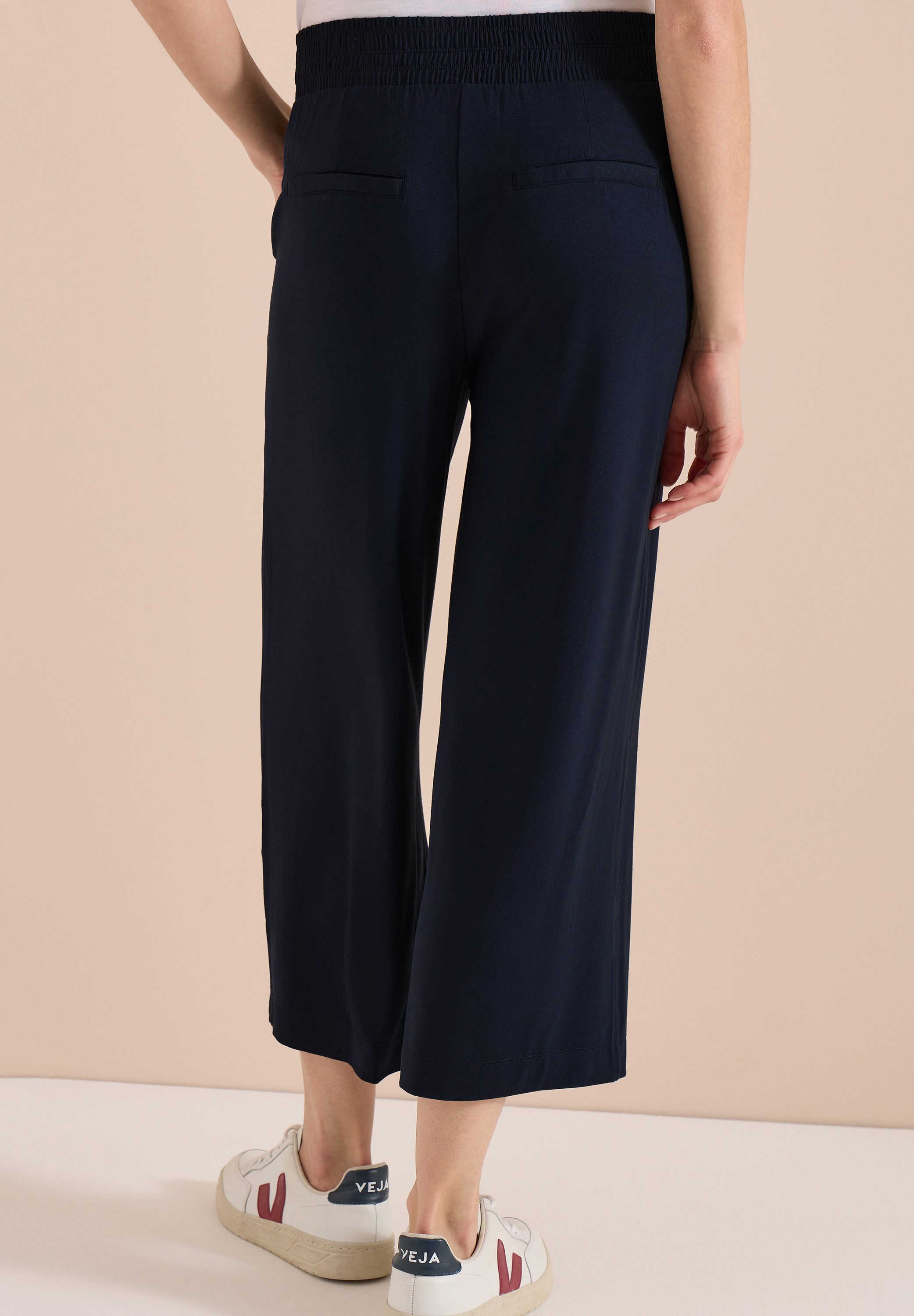 CECIL Jerseyhose Style Neele mit elastischem Schlupfbund, High-Waist, Wide Leg