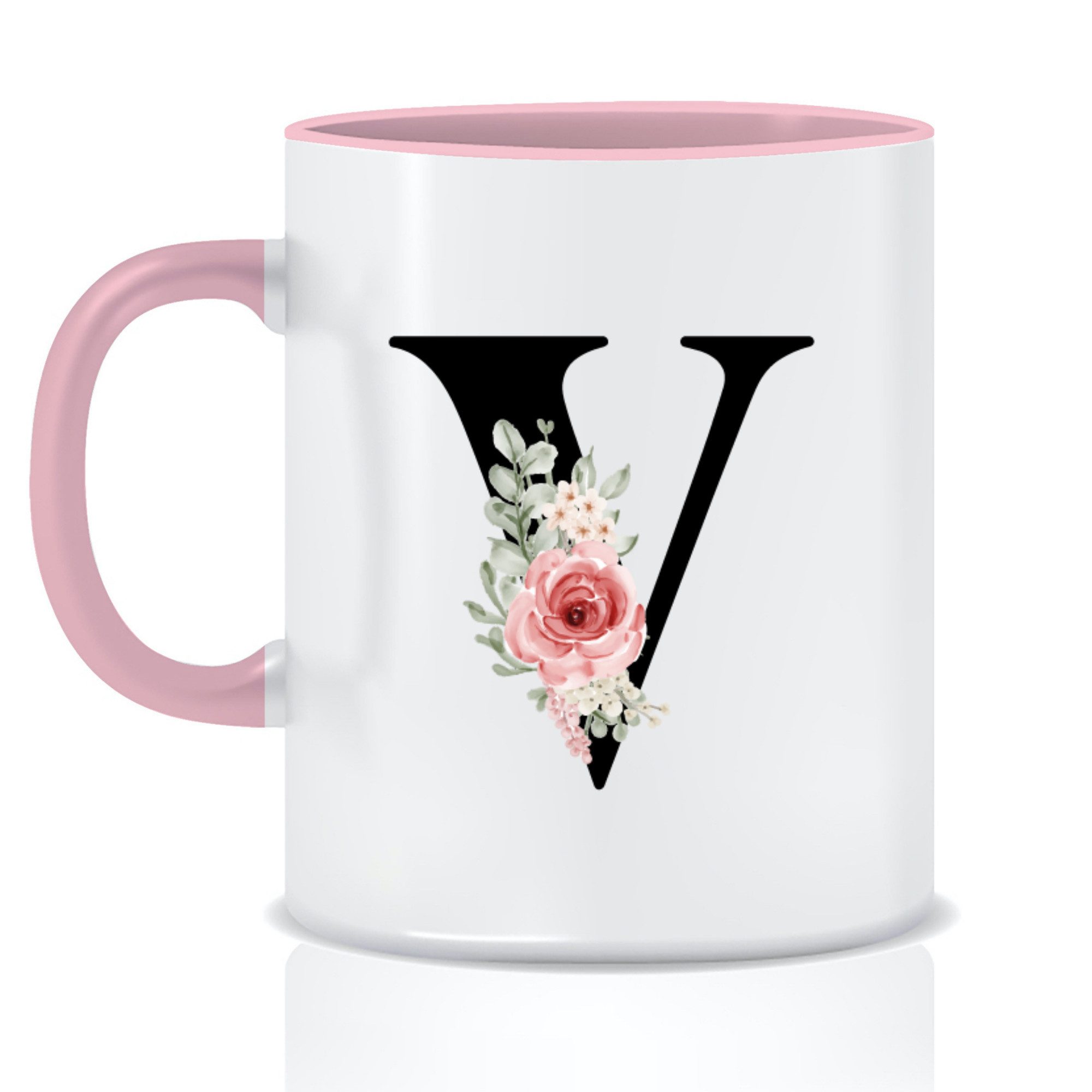 Giftandprint Tasse personalisiert mit Namen Anfangsbuchstabe Monogramm Initiale, Mikrowellengeeignet, Spülmaschinengeeignet, Mit Geschenkbox