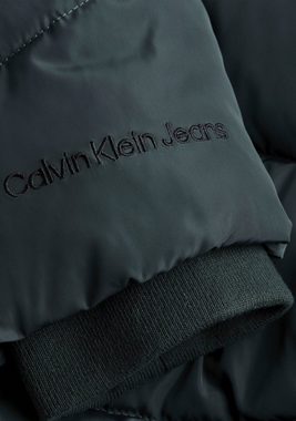 Calvin Klein Jeans Outdoorjacke FAUX FUR MW FITTED SHORT PUFFER mit abknöpfbarem Fellimitat an der Kapuze