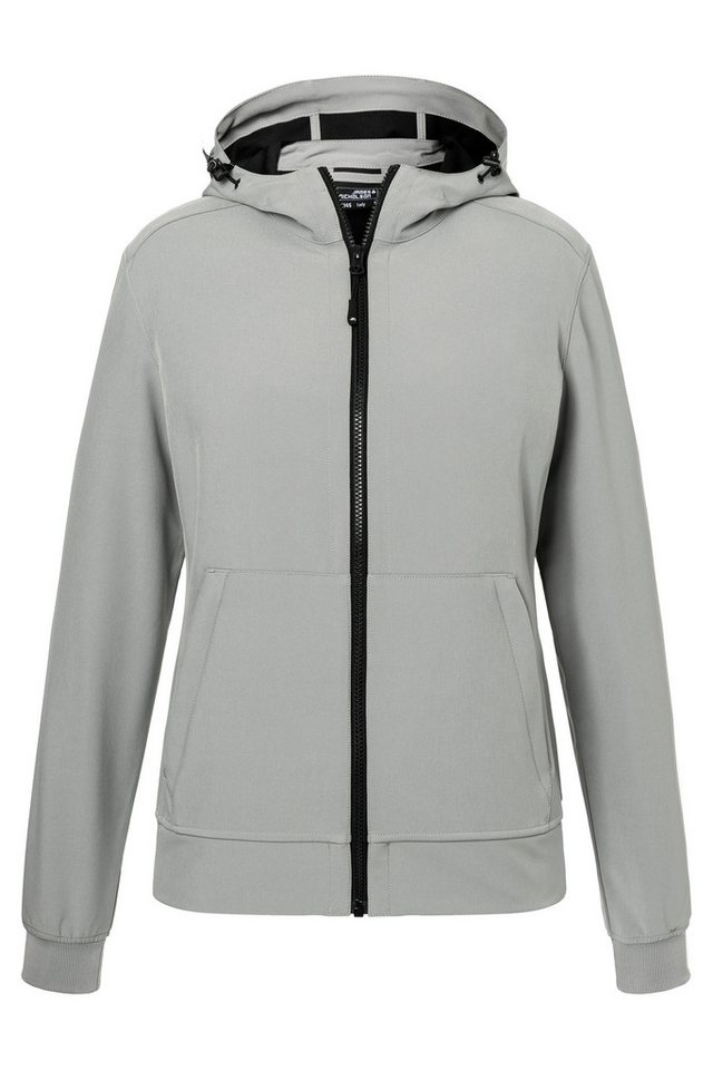 James & Nicholson Softshelljacke Leicht taillierte Damen Softshelljacke mit Kapuze JN1145 Kapuze mit Weitenregulierung