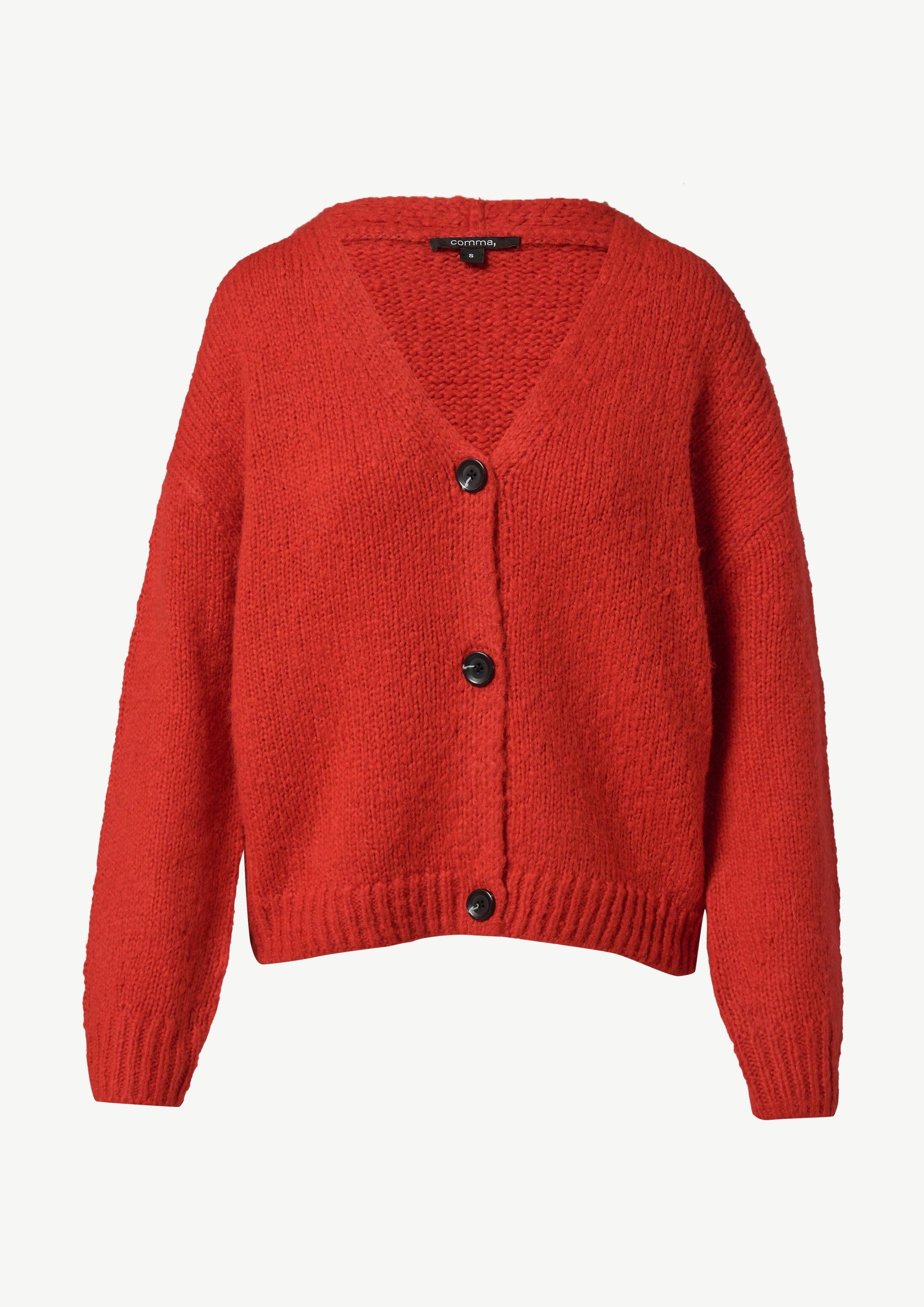 comma Cardigan Strickjacke Weiche Strickjacke aus Alpakamix