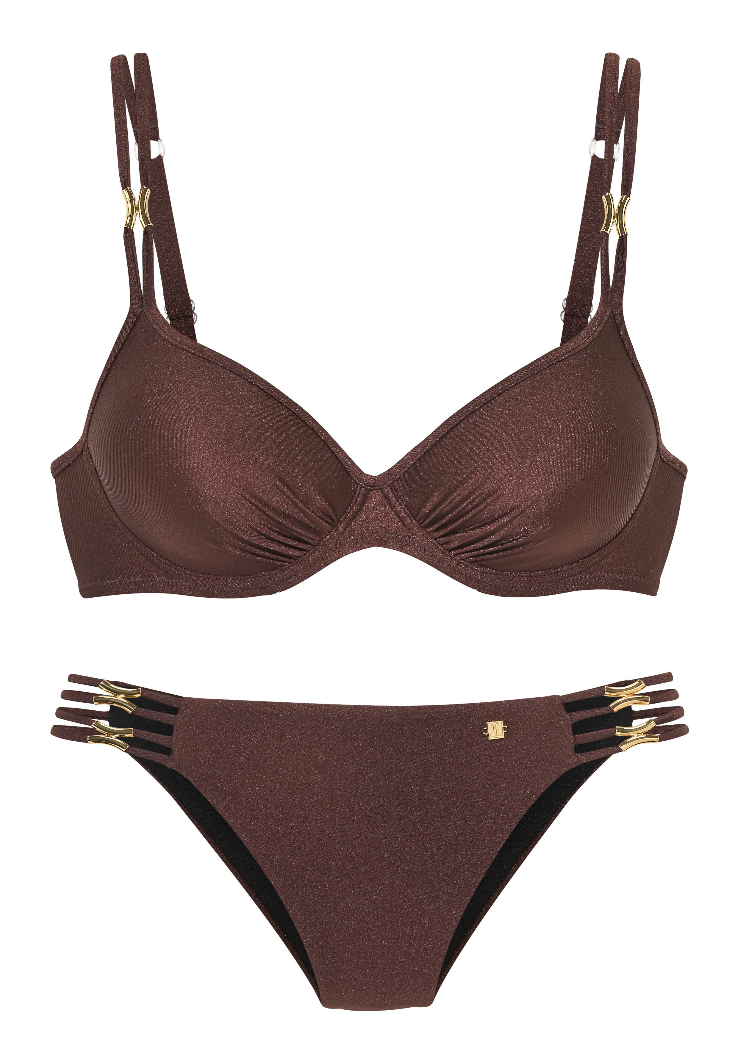 JETTE Bügel-Bikini Giulia mit goldfarbener Glanzbeschichtung günstig online kaufen