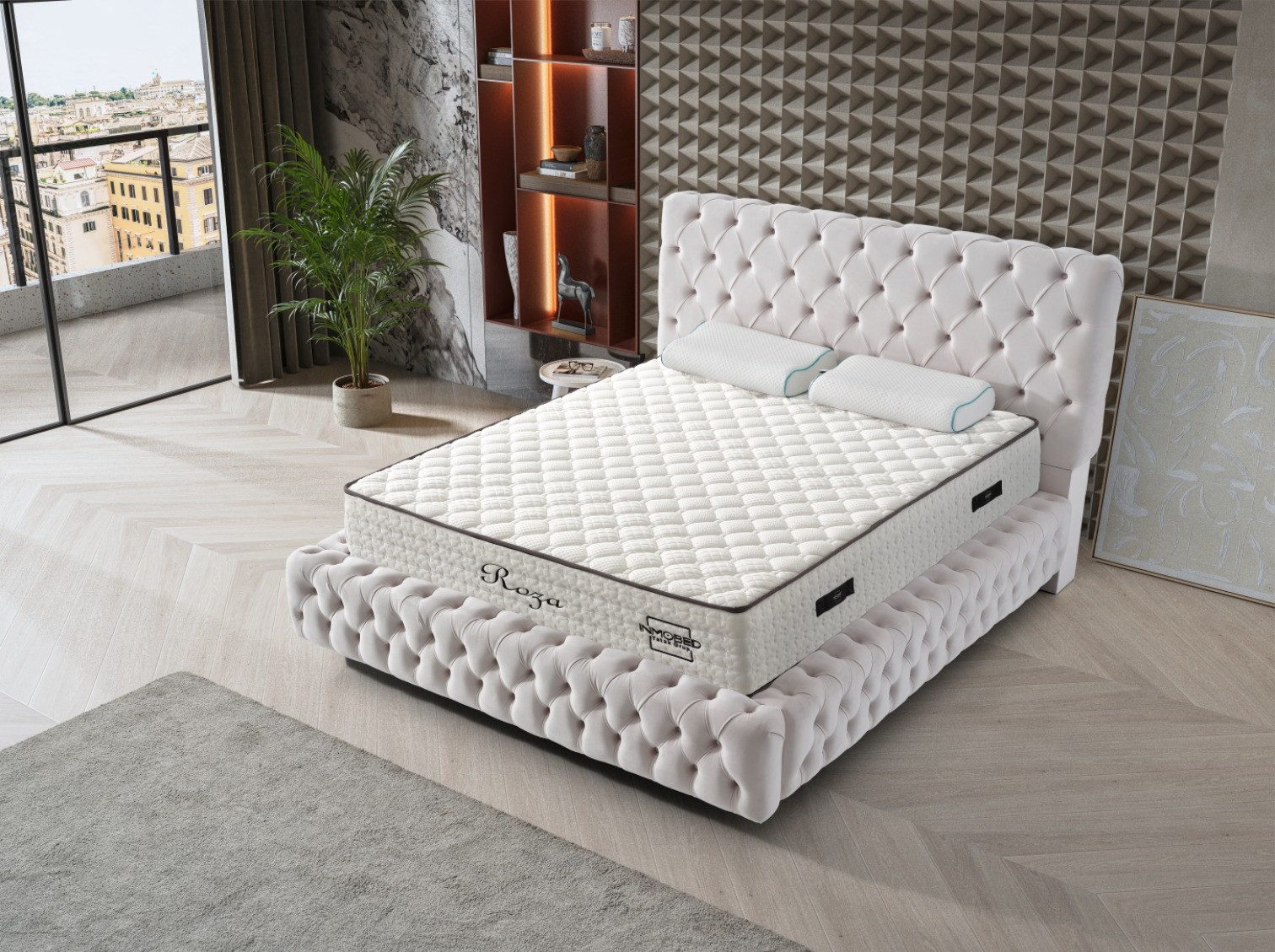 Sitheim-Europe Boxspringbett Design CHESTER Bett inkl Matratze