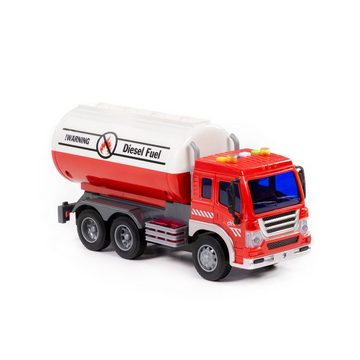 Polesie Spielzeug-Auto Spielzeug Tankwagen 86372 LKW, Lichteffekte Musik Schwungantrieb 4 Tasten