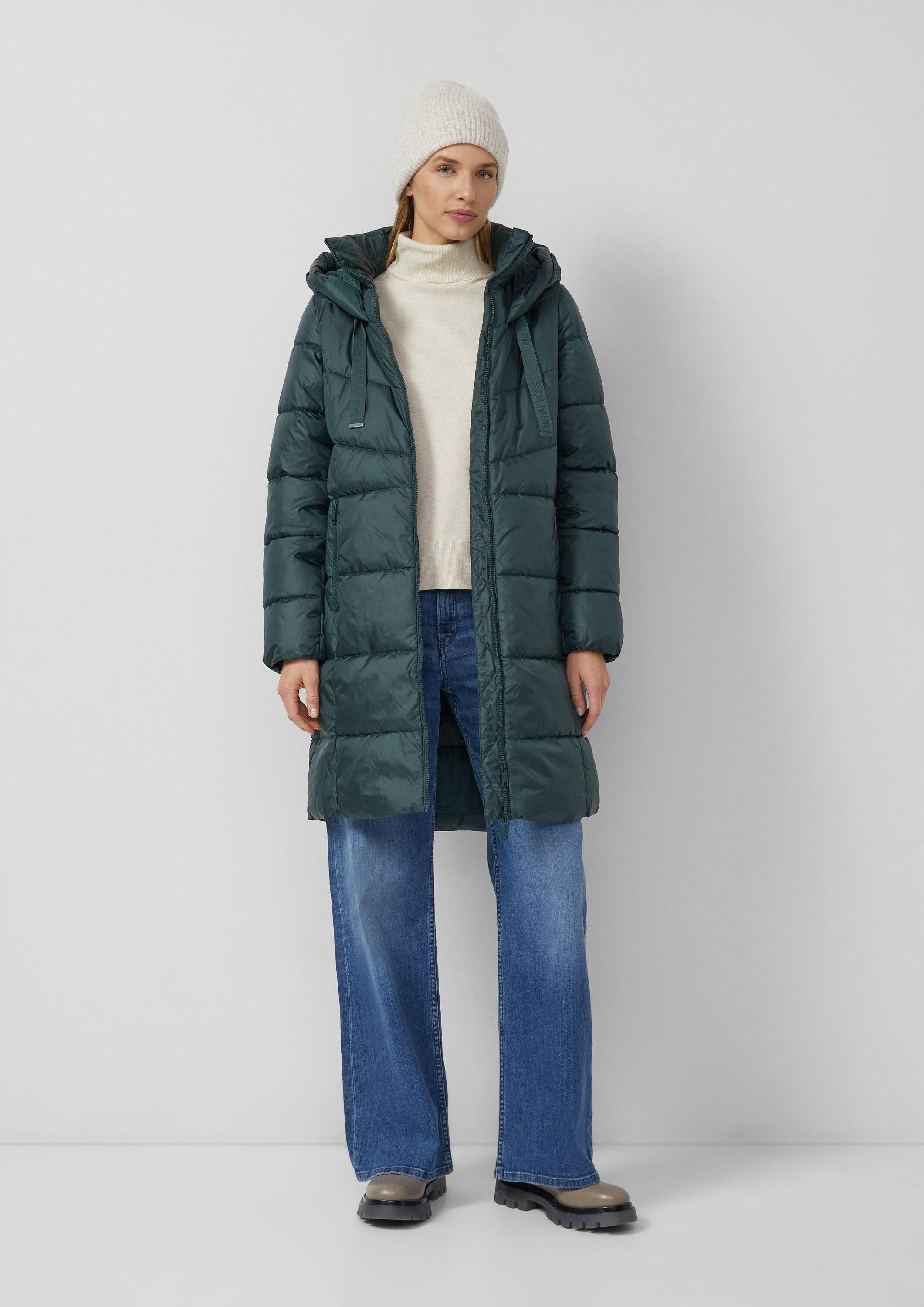 s.Oliver Wintermantel Outdoor-Mantel Steppmantel mit Stehkragen und Kapuze