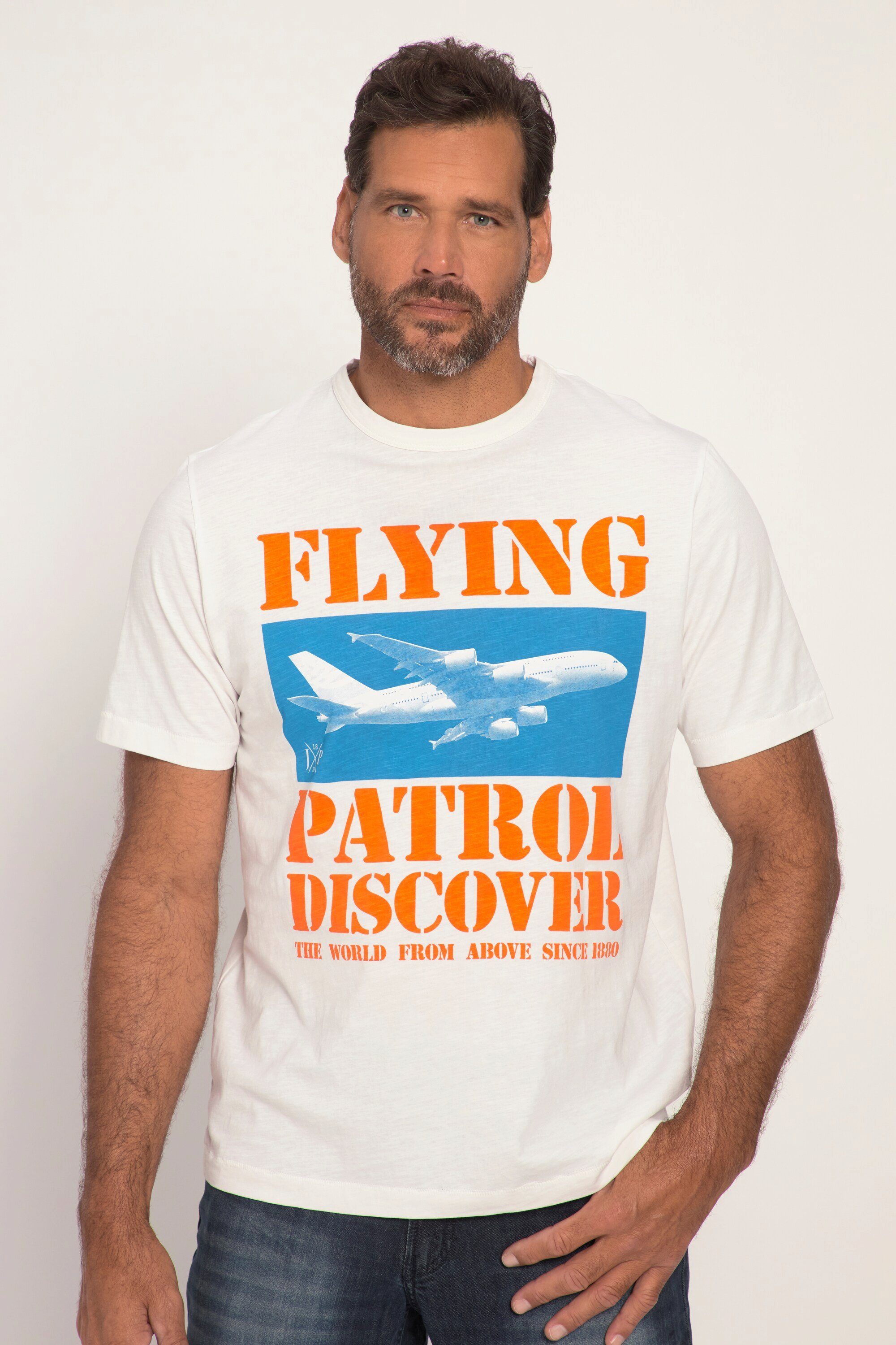 JP1880 T-Shirt T-Shirt Halbarm Flying Patrol Print Rundhals | T-Shirts