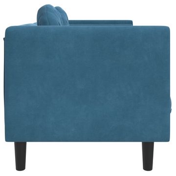 vidaXL Sofa Sofa mit Kissen 2-Sitzer Blau Samt