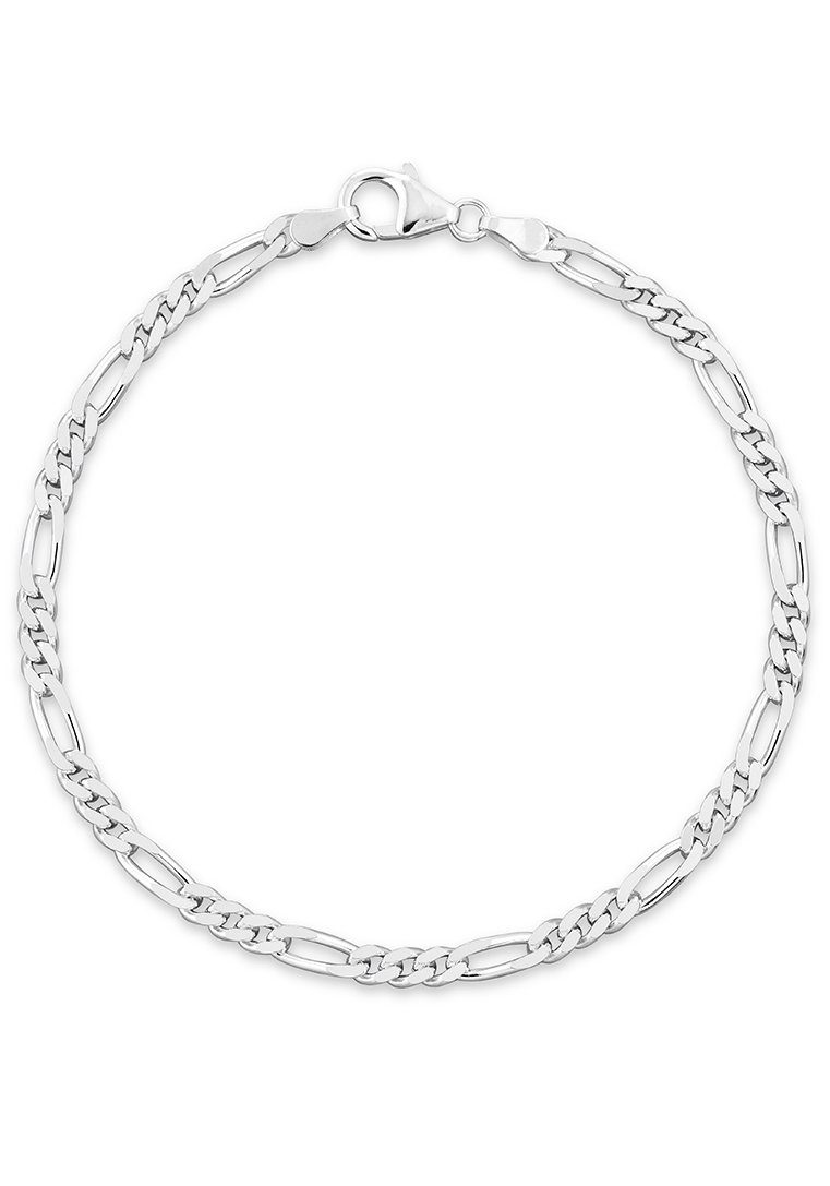 Firetti Silberarmband Schmuck Geschenk, Figaro diamantiert, ca. 3 mm breit,  Made in Germany