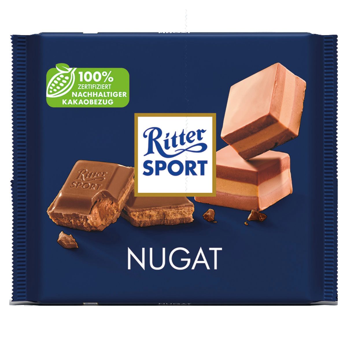 Ritter SPORT Schokolade, Ritter Sport Nugat Vollmilchschokolade mit Nugat Füllung 250g
