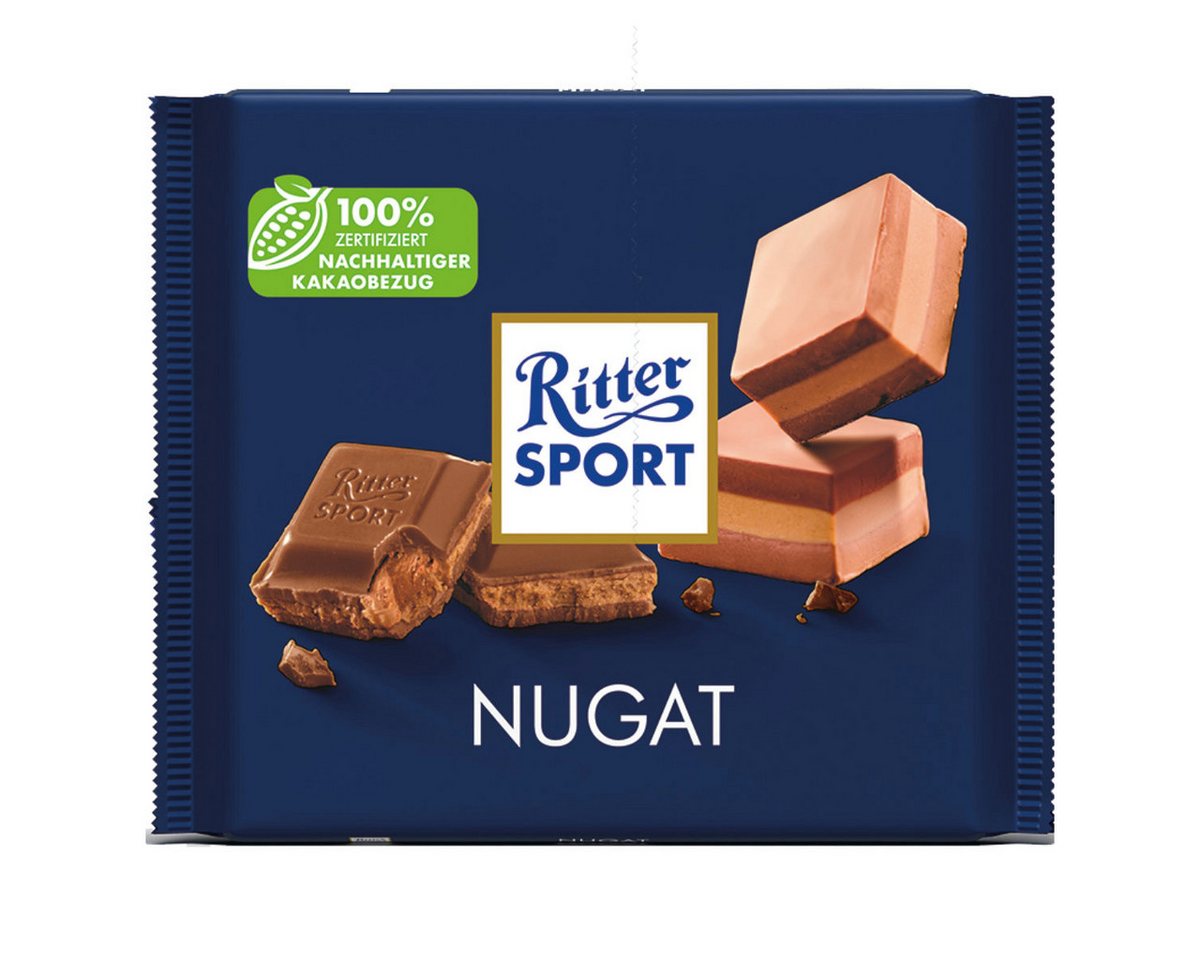 Ritter SPORT Schokolade, Ritter Sport Nugat Vollmilchschokolade mit Nugat Füllung 250g