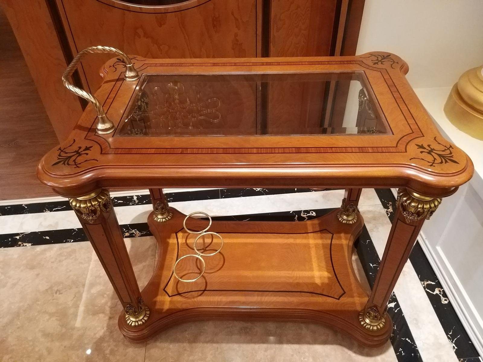 JVmoebel Beistelltisch, Serviertisch Tisch Beistelltisch Luxus Klasse Echtholz Antik Stil