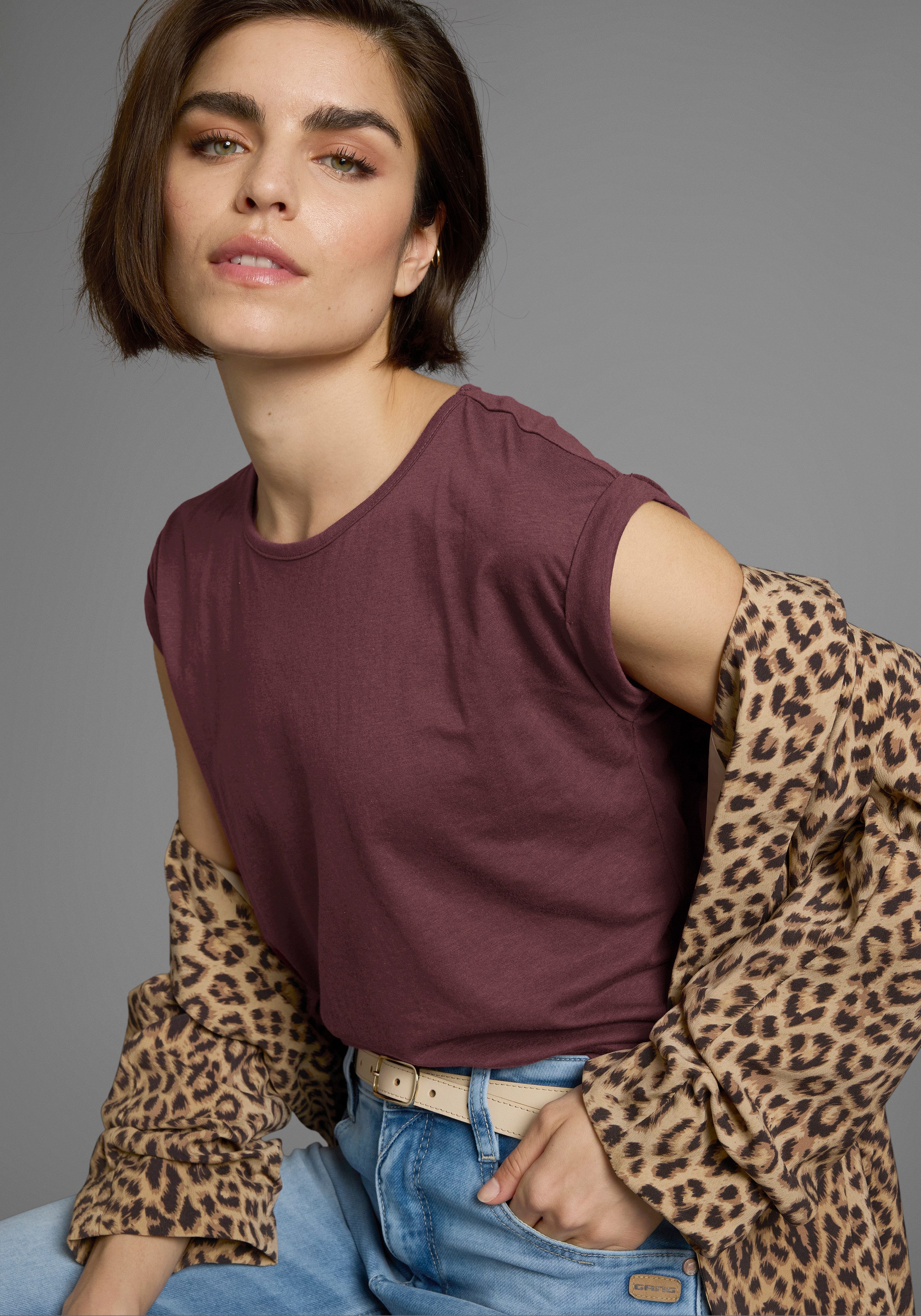 Boysen's T-Shirt Kurzarm, unifarben, Rundhals, für Freizeit und Alltag günstig online kaufen