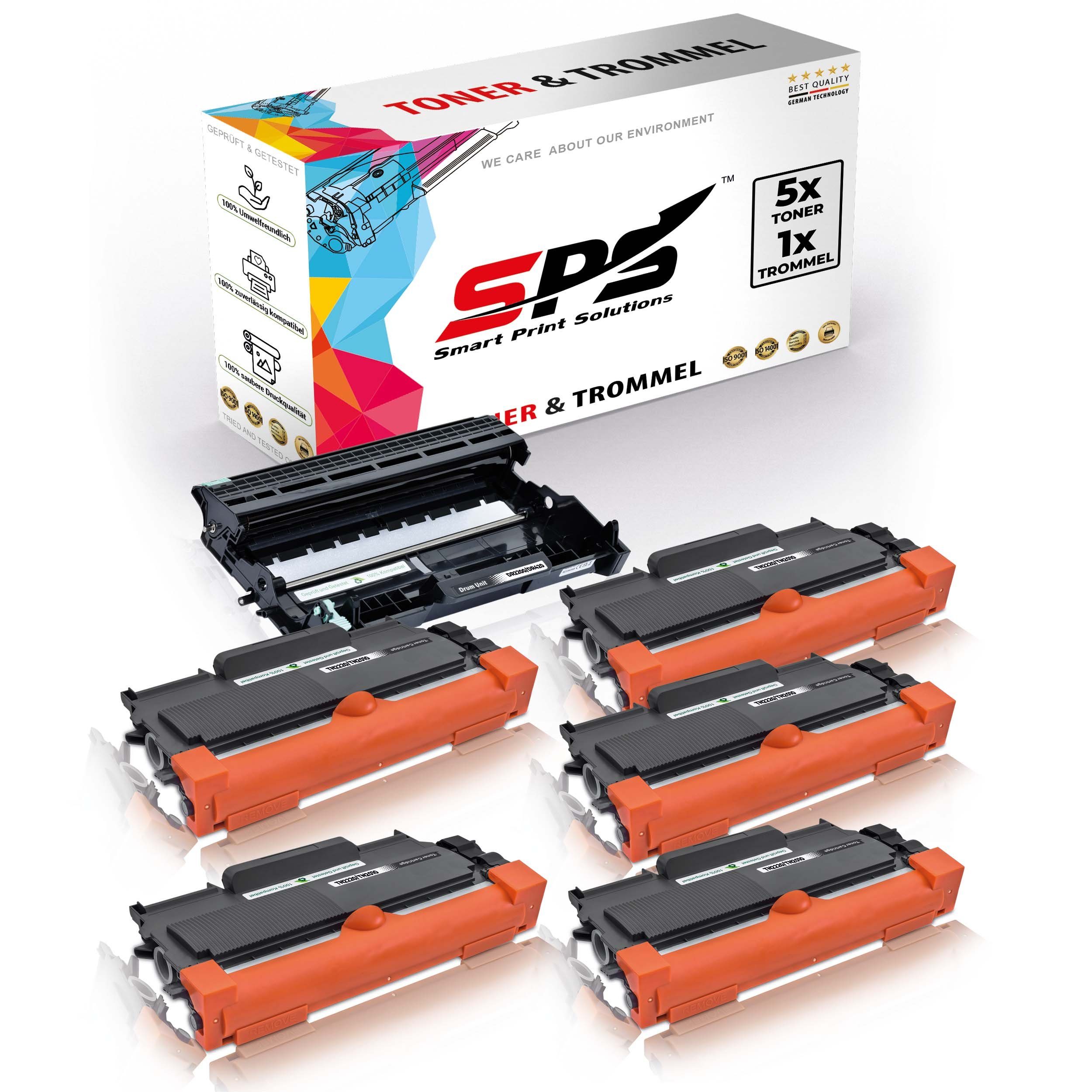 SPS Tonerkartusche Kompatibel für Brother DCP-7060 DR-2200 TN-2220, (6er Pack)