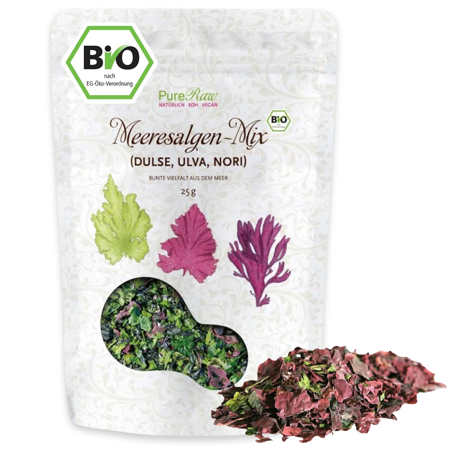 PureRaw Meeresalgen-Mix I 25g I PureRaw I Dulse, Ulva, Nori Flocken, 25 g