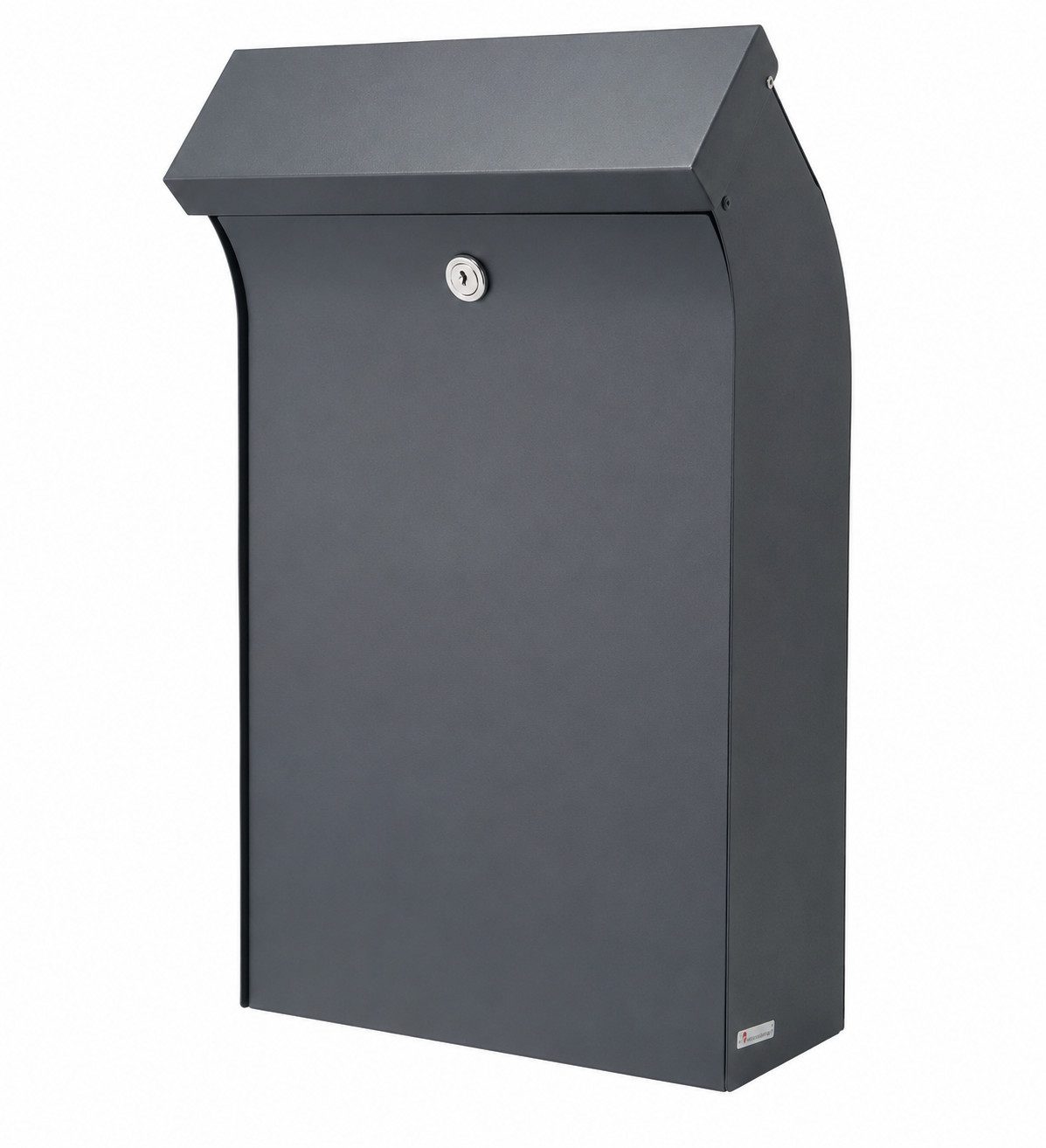 Max Knobloch Briefkasten KNOBLOCH Briefkasten BENT DB7030 Anthrazitgrau RAL 7016, geschwungene Front / Entnahme vorne
