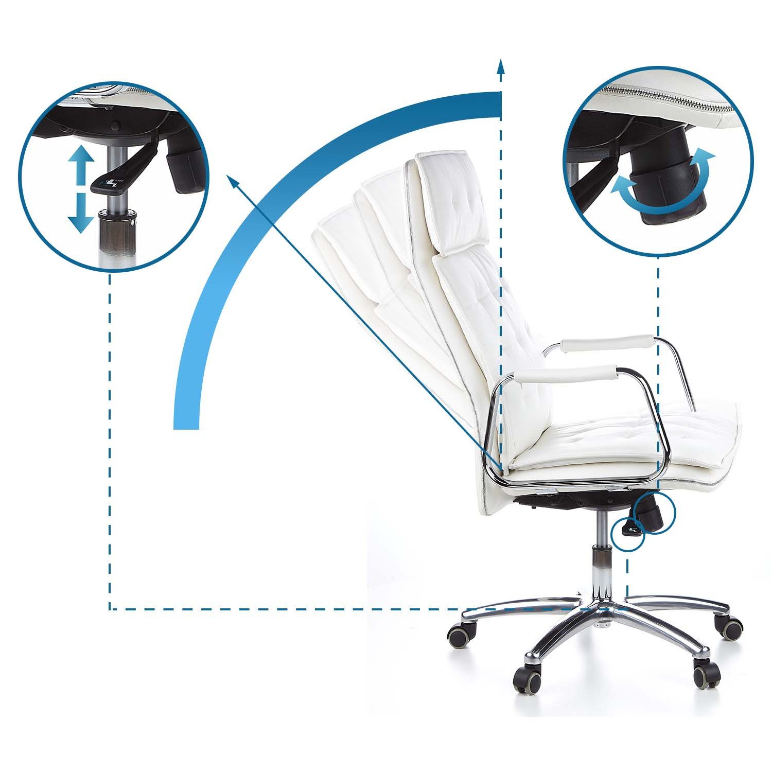 hjh OFFICE Chefsessel Profi Chefsessel Villa 20 Leder mit Armlehnen, Drehstuhl Bürostuhl ergonomisch