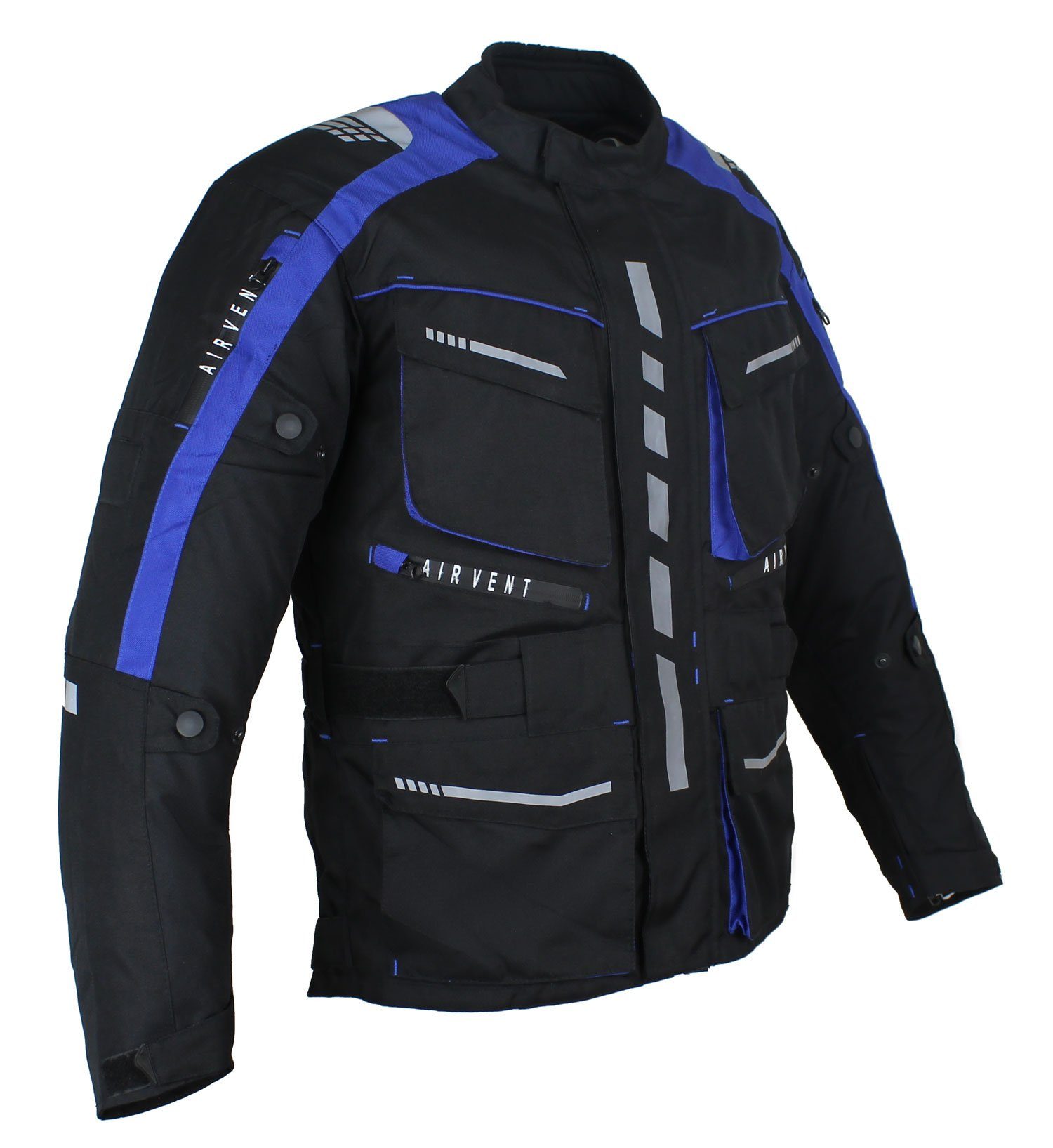 Alpha Speeds Motorradjacke Herren Motorrad Textil Jacke Biker wasserdicht Jacke mit Protektoren Sport, Innenjacke ist trennbar: All Season, Blau