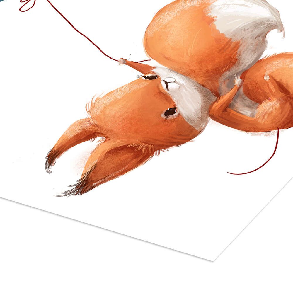 Posterlounge Wandbild Eichhörnchen mit Ballon, Eve Farb, erhältlich als Poster, Leinwandbild, Wandsticker oder Acrylglasbild