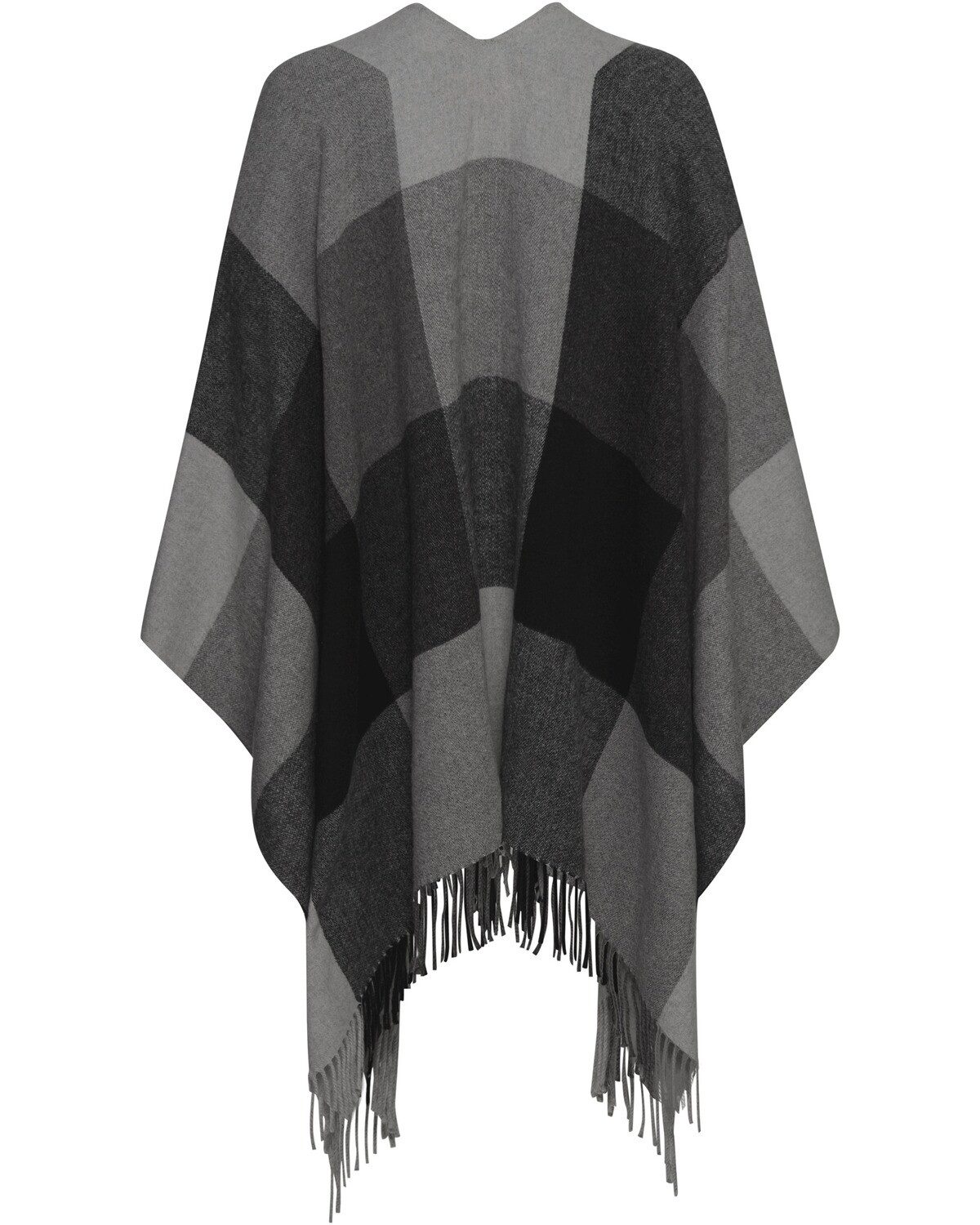 Highmoor Poncho Karo-Cape mit Fransen