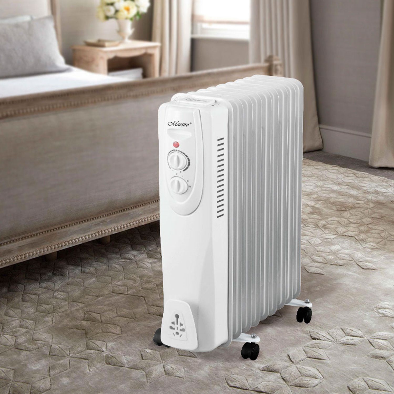 Feel Maestro Ölradiator MR-950-9, 2000 W, Elektrische Ölheizung 9 Rippen 3 Heizstufen