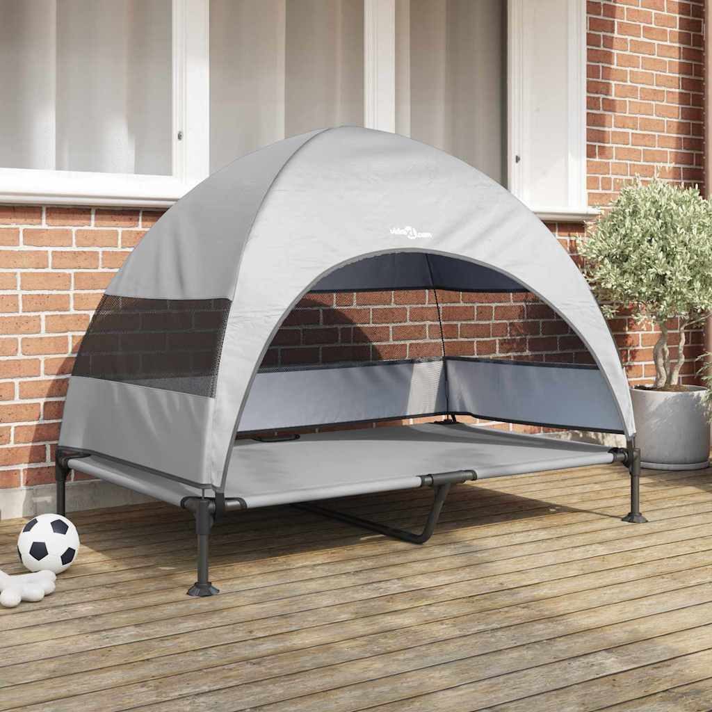 vidaXL Hundebett, Hochgelegtes Hundebett Silber Grau 127 x 81 x 108 cm