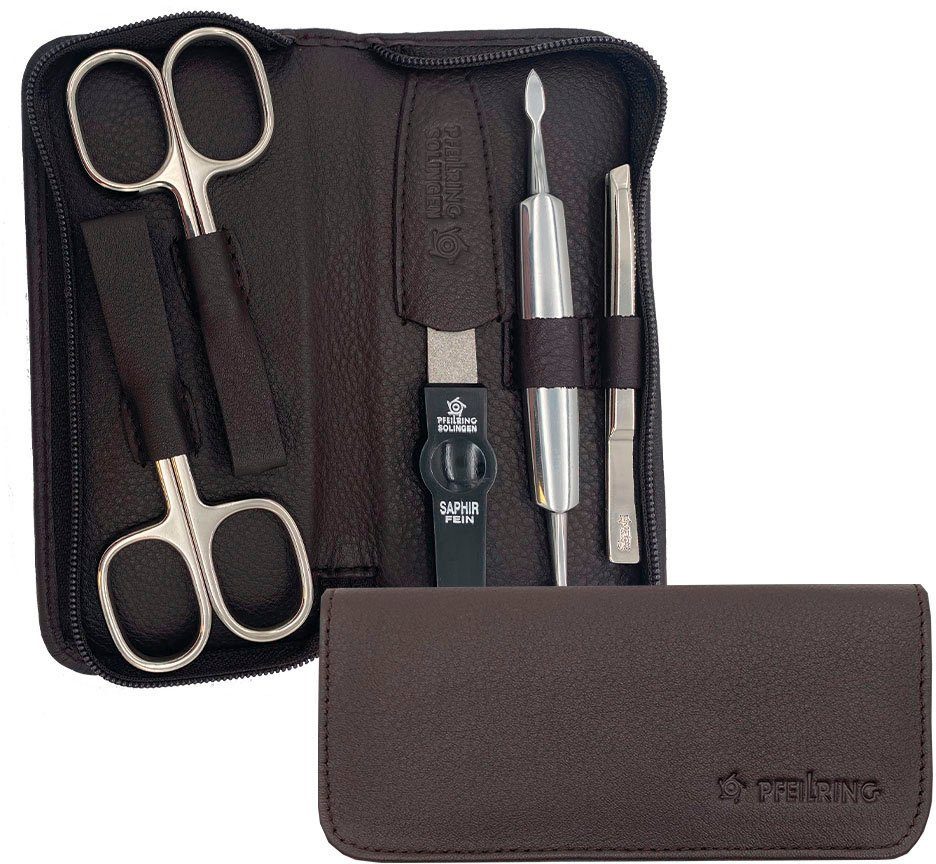 braun Nappaleder 5 tlg., Maniküre-Etui, PFEILRING