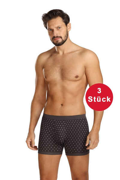 Comte Boxershorts (Set, 3-St., 3er-Pack) Herren Unterhosen Shorts 3er-Pack Pants mit Eingriff Feinripp