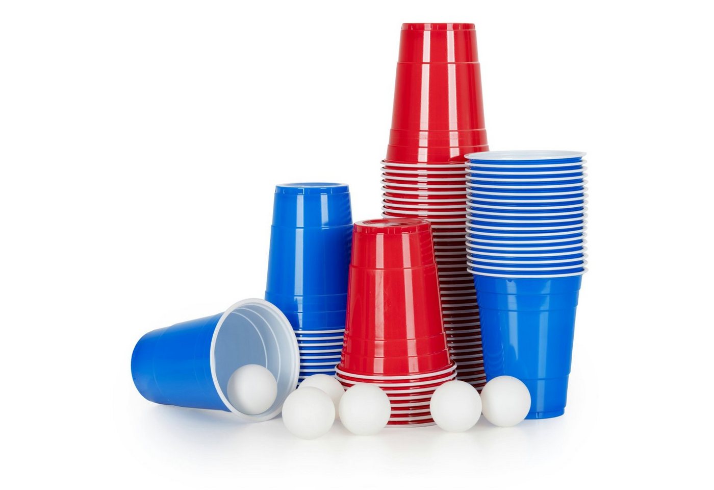 Stagecaptain Becher Beer Pong Becher und Bälle Set - 90 Ersatz-Cups - 6 Spielbälle in Weiß, Kunststoff