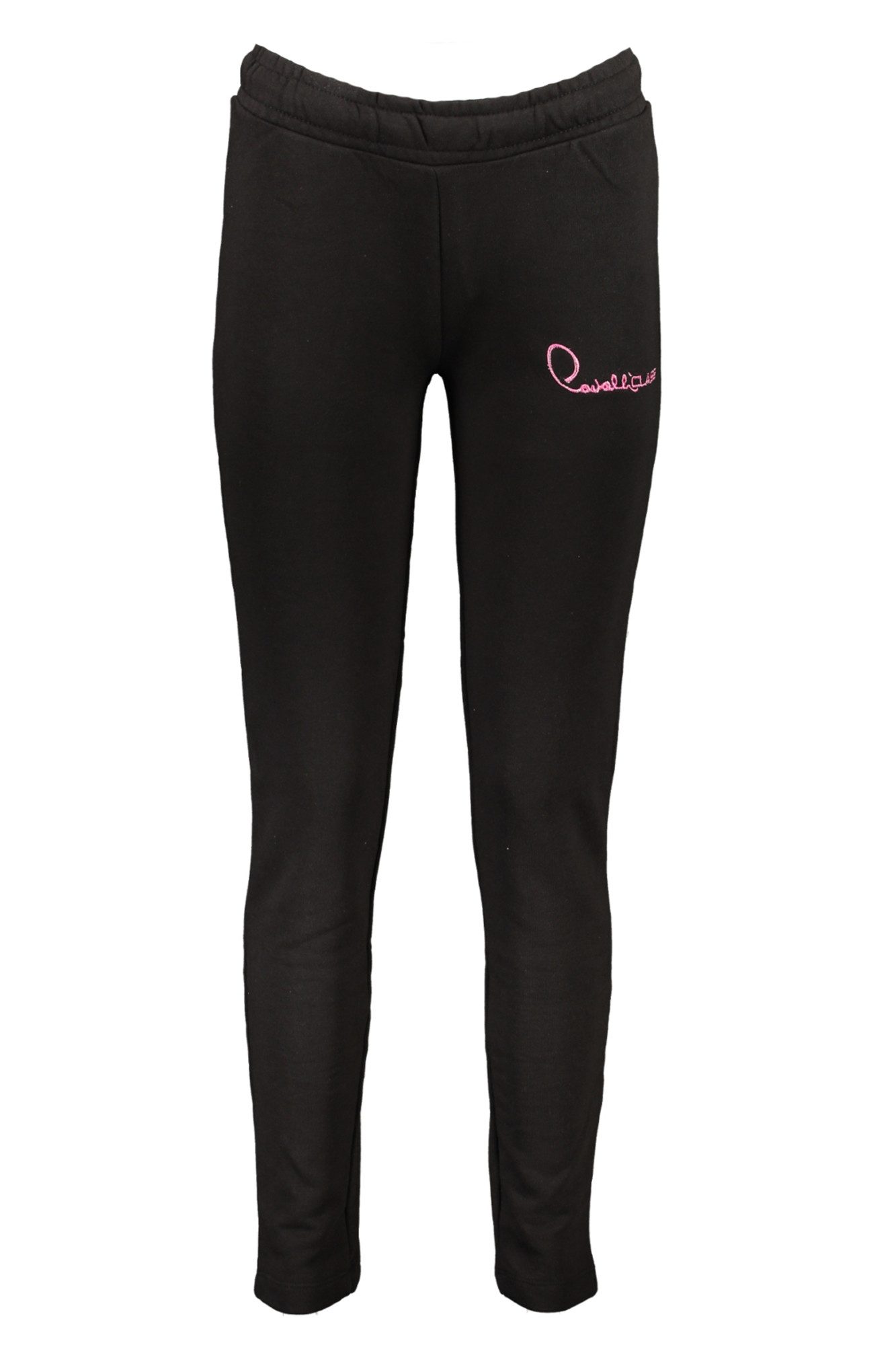 Cavalli Class 5-Pocket-Hose Elegante Damen-Sporthose Schwarz – Angeraut mit Kordel und Stickerei